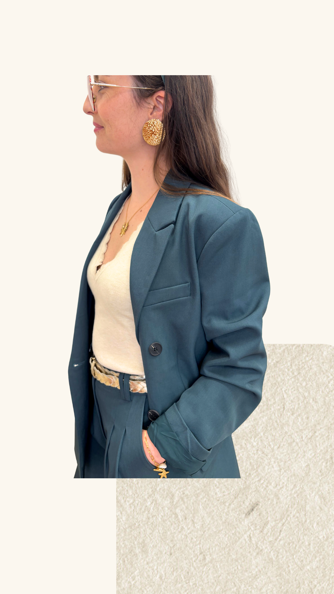 Veste tailleur Diane bleu pétrole
