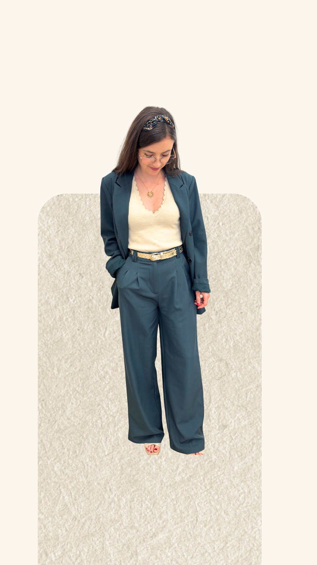 Veste tailleur Diane bleu pétrole