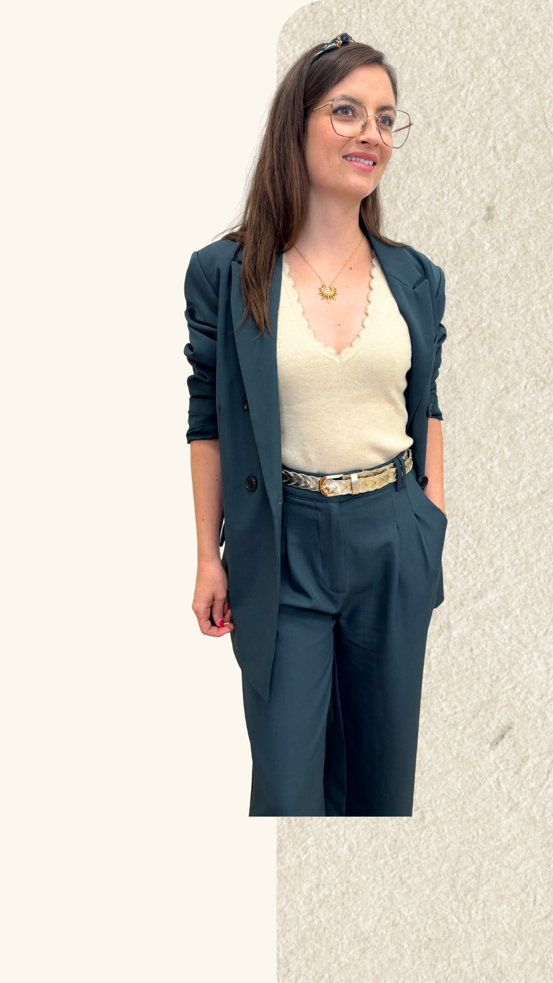 Veste tailleur Diane bleu pétrole