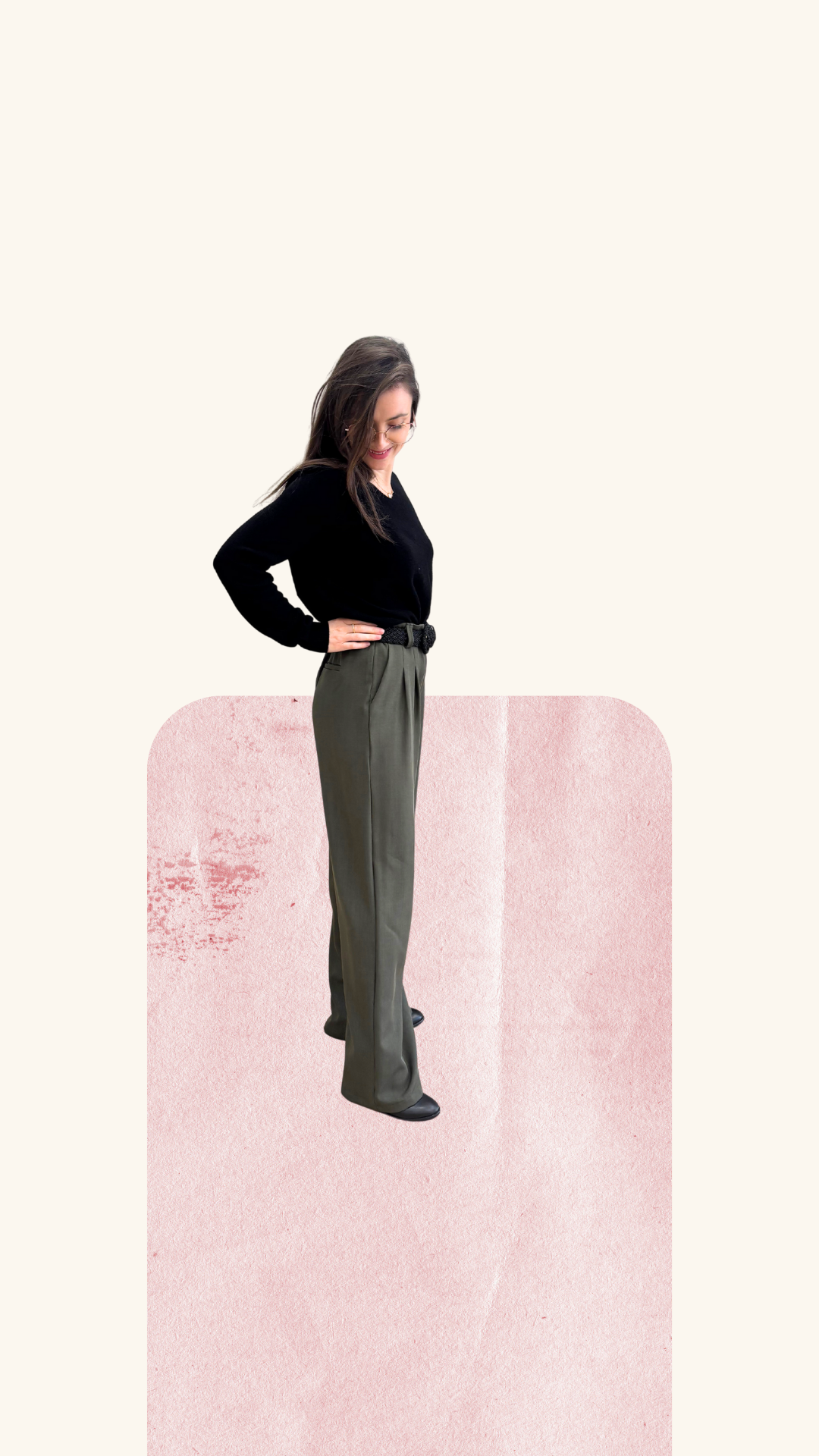 Pantalon tailleur Noah kaki