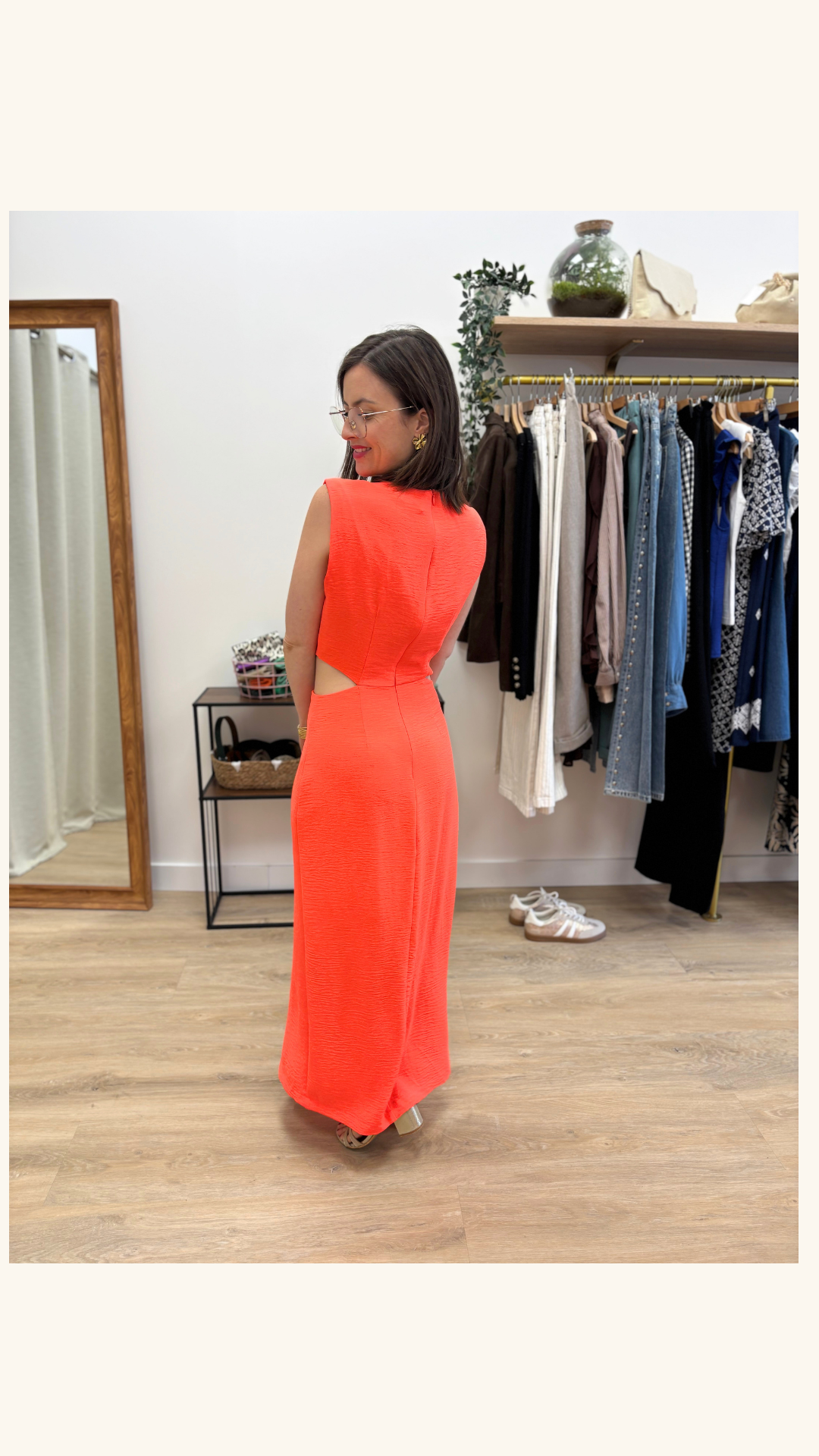 Robe longue Sonia corail