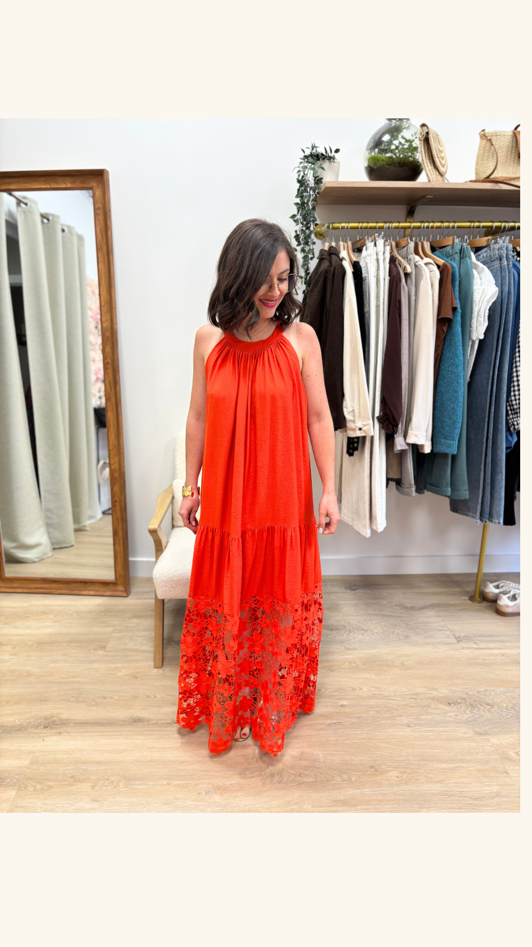 Robe Inès corail