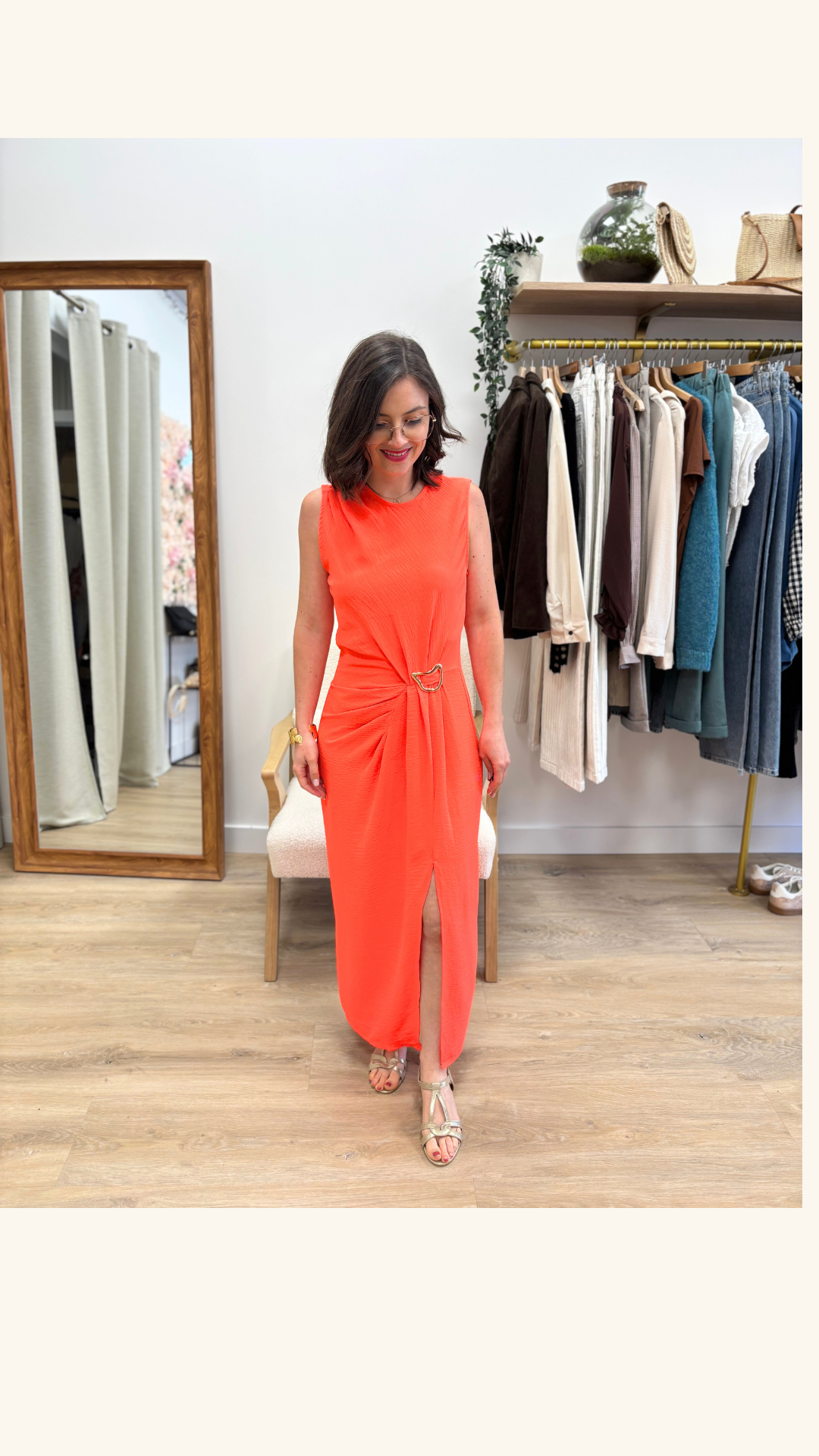 Robe longue Emeline corail