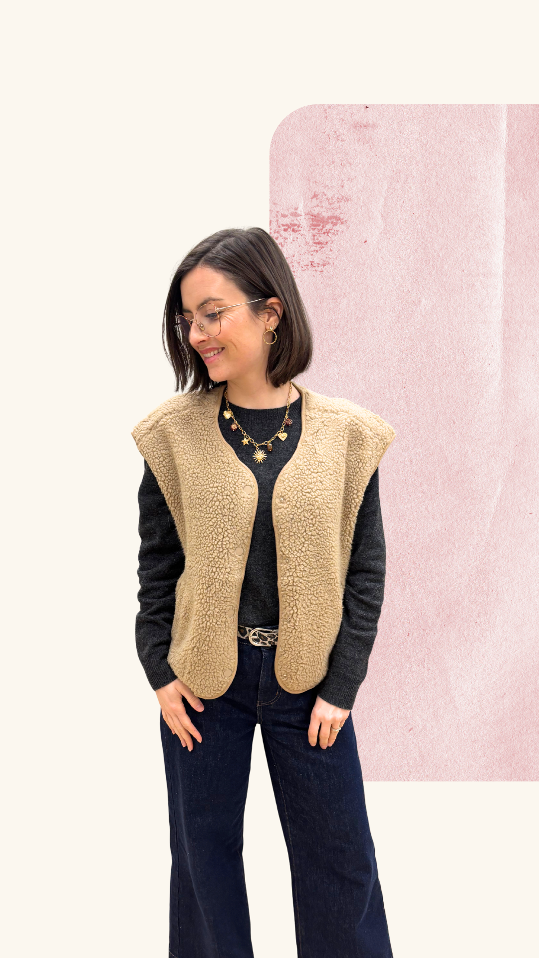 Gilet berger Béryl beige