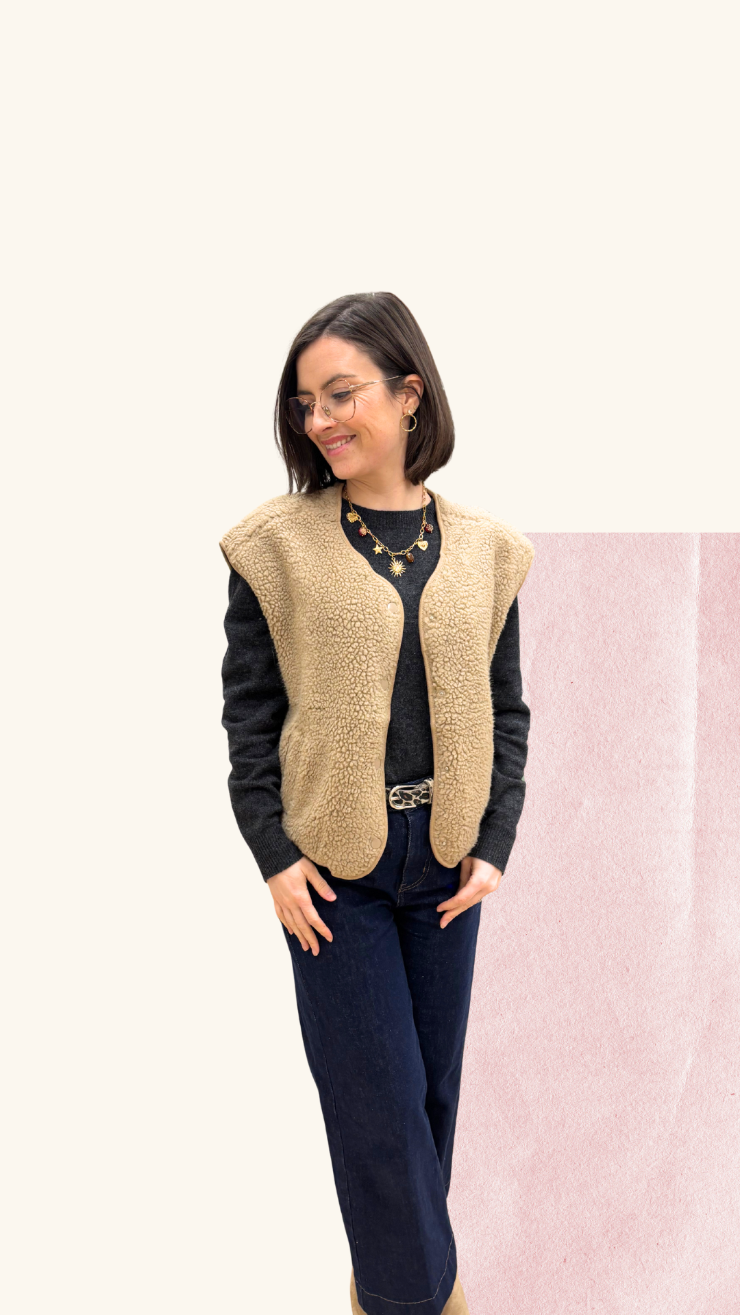 Gilet berger Béryl beige