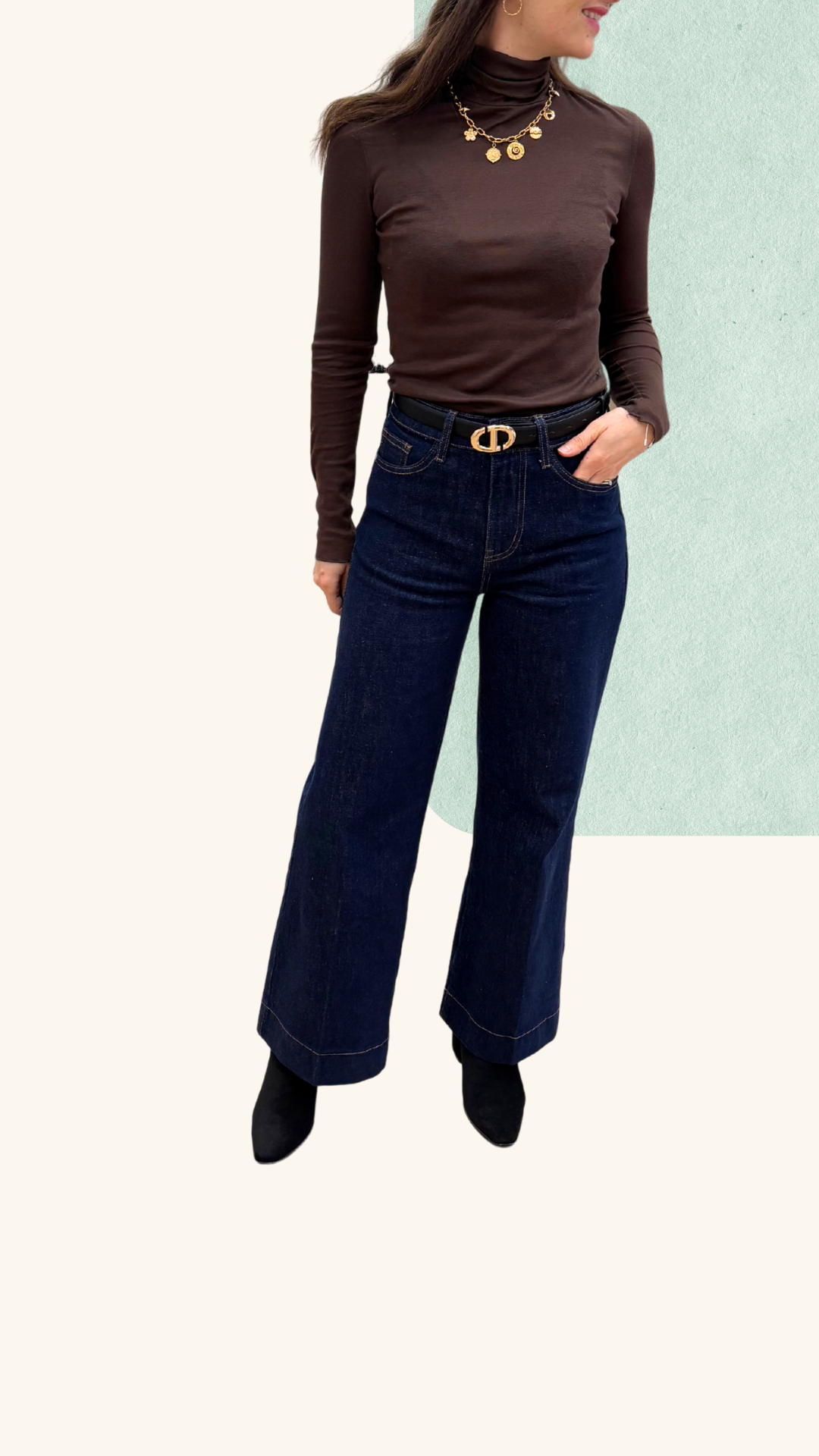 Jean Fanny wide leg brut