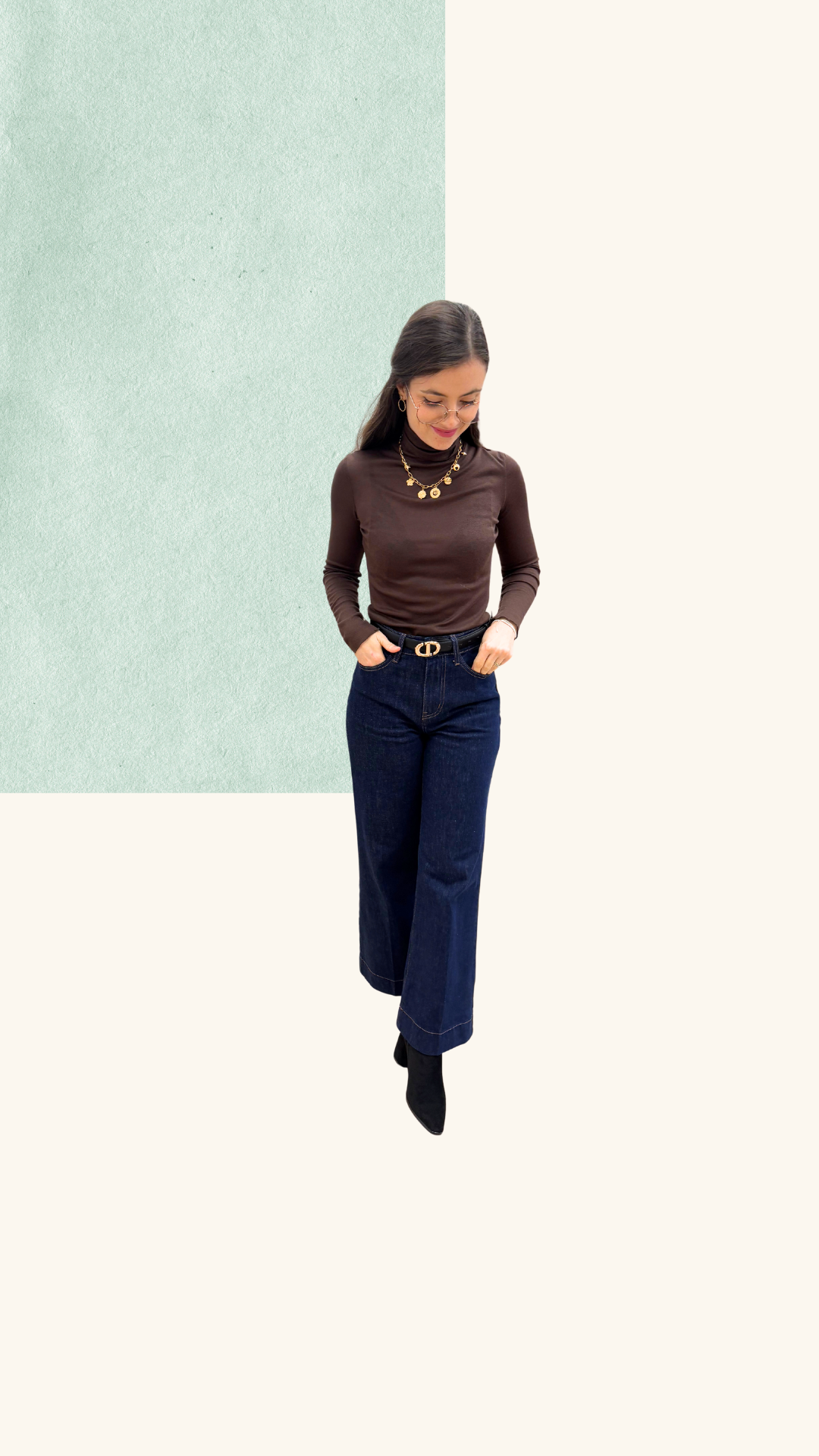 Jean Fanny wide leg brut