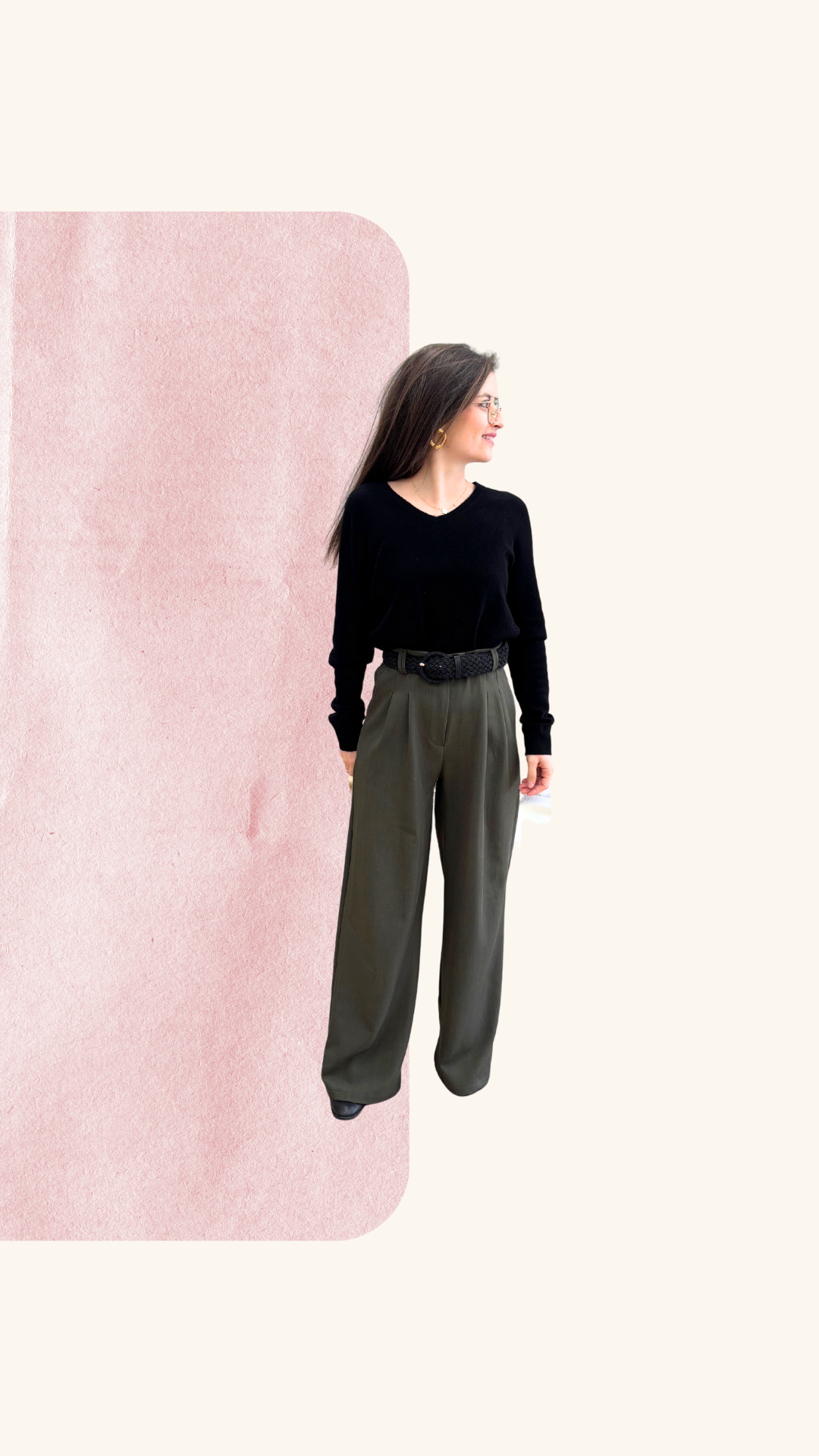 Pantalon tailleur Noah kaki