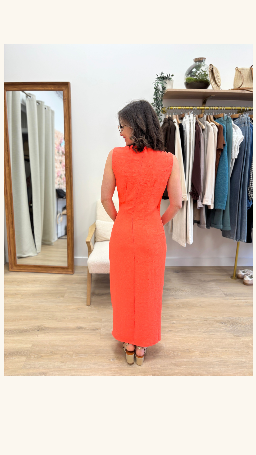 Robe longue Emeline corail
