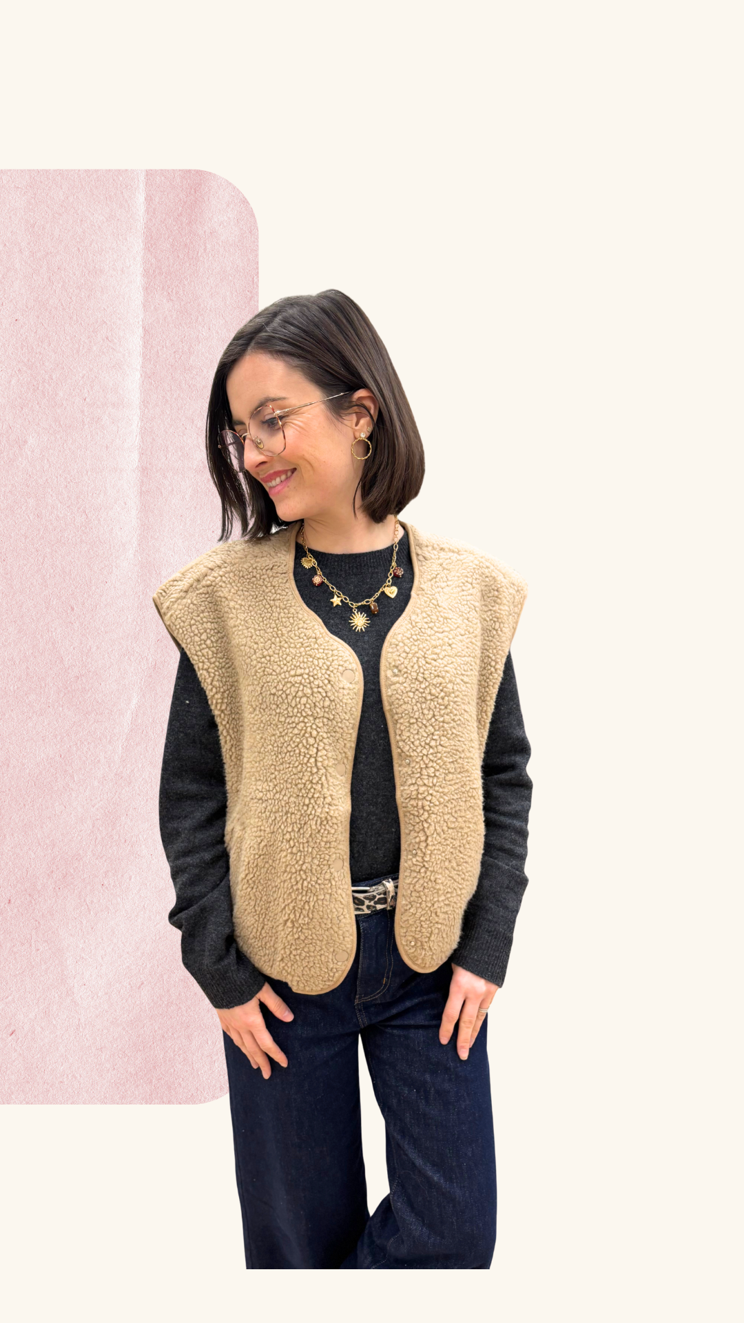 Gilet berger Béryl beige