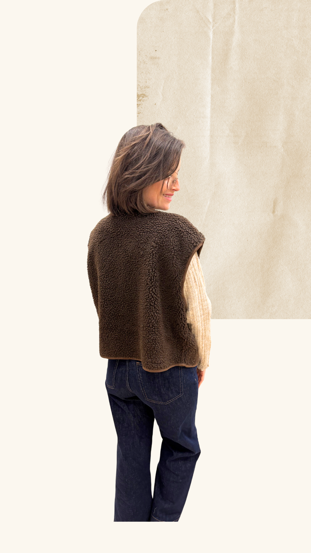 Gilet berger Béryl marron