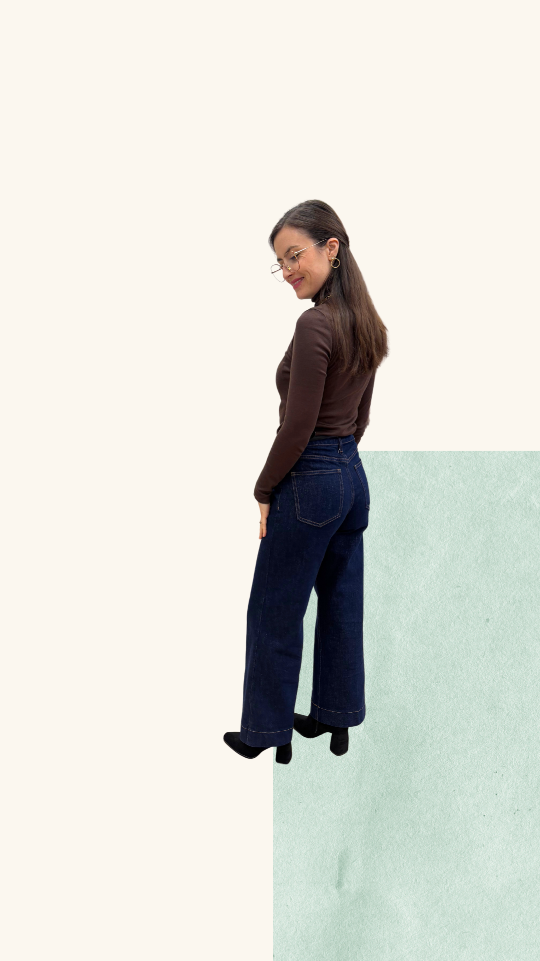 Jean Fanny wide leg brut