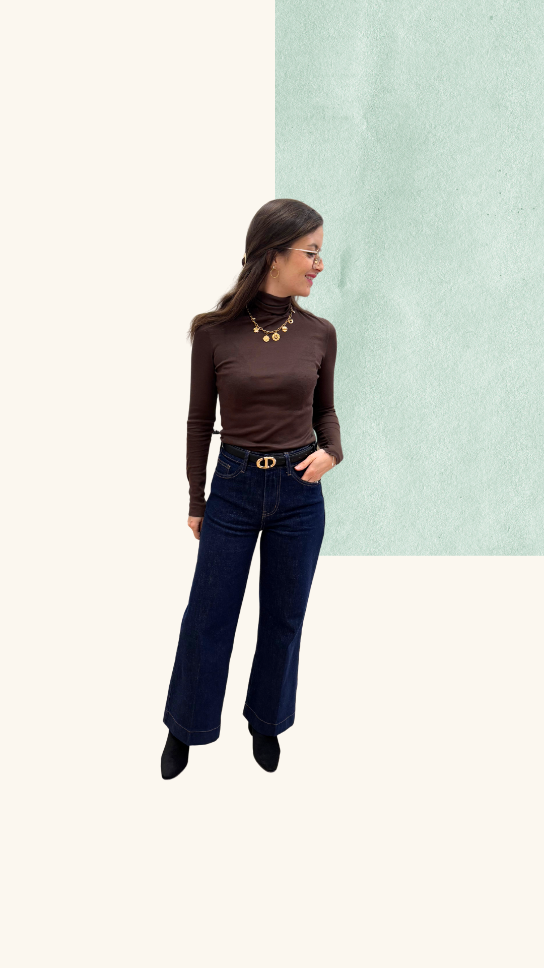 Jean Fanny wide leg brut