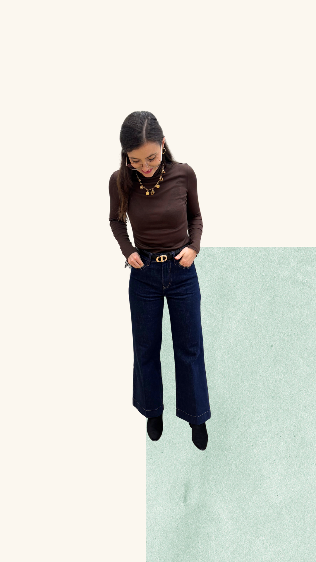 Jean Fanny wide leg brut