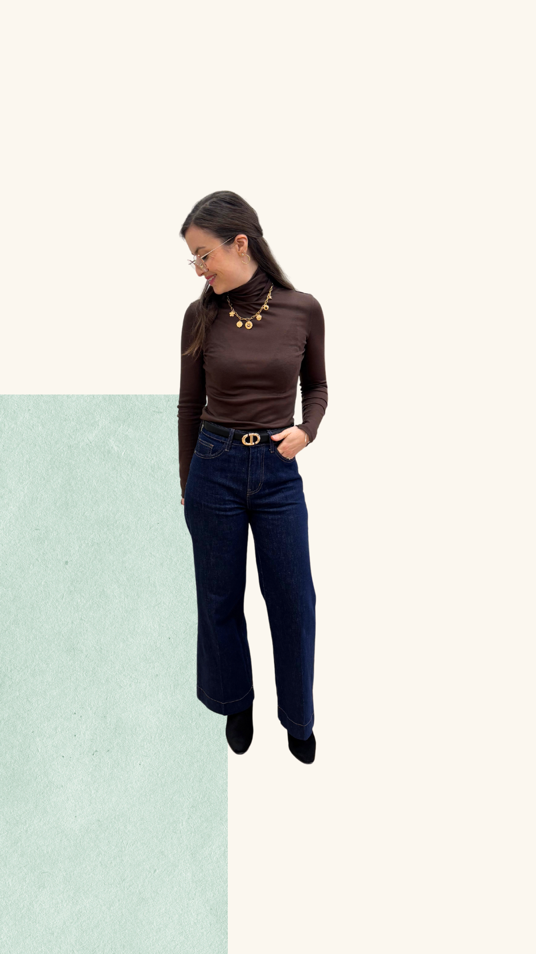 Jean Fanny wide leg brut