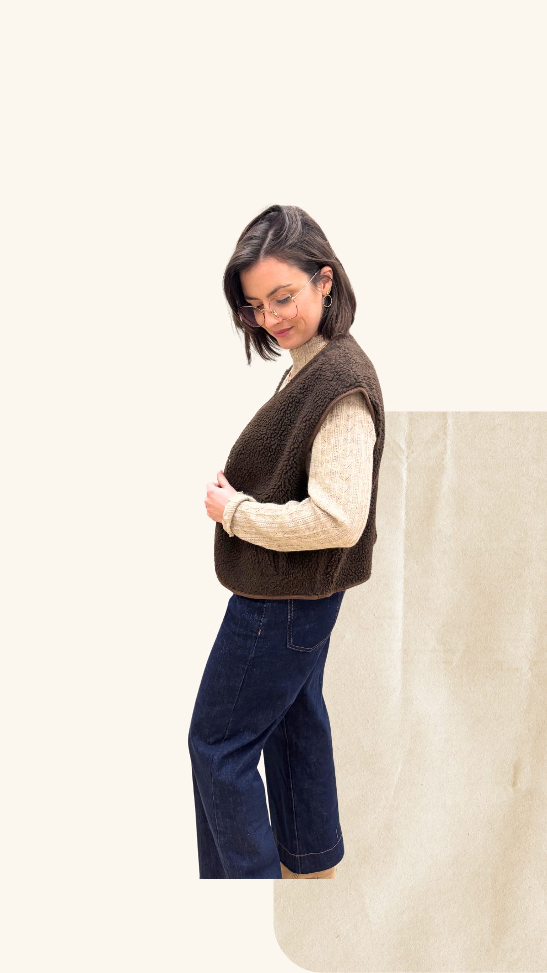 Gilet berger Béryl marron