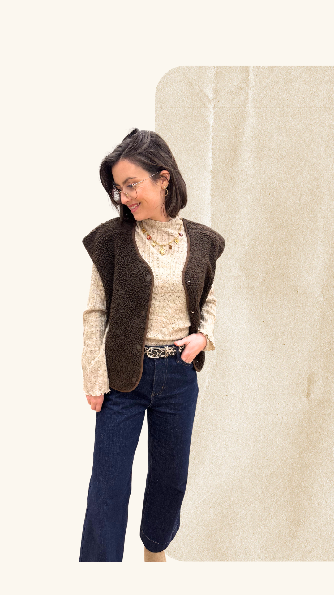 Gilet berger Béryl marron