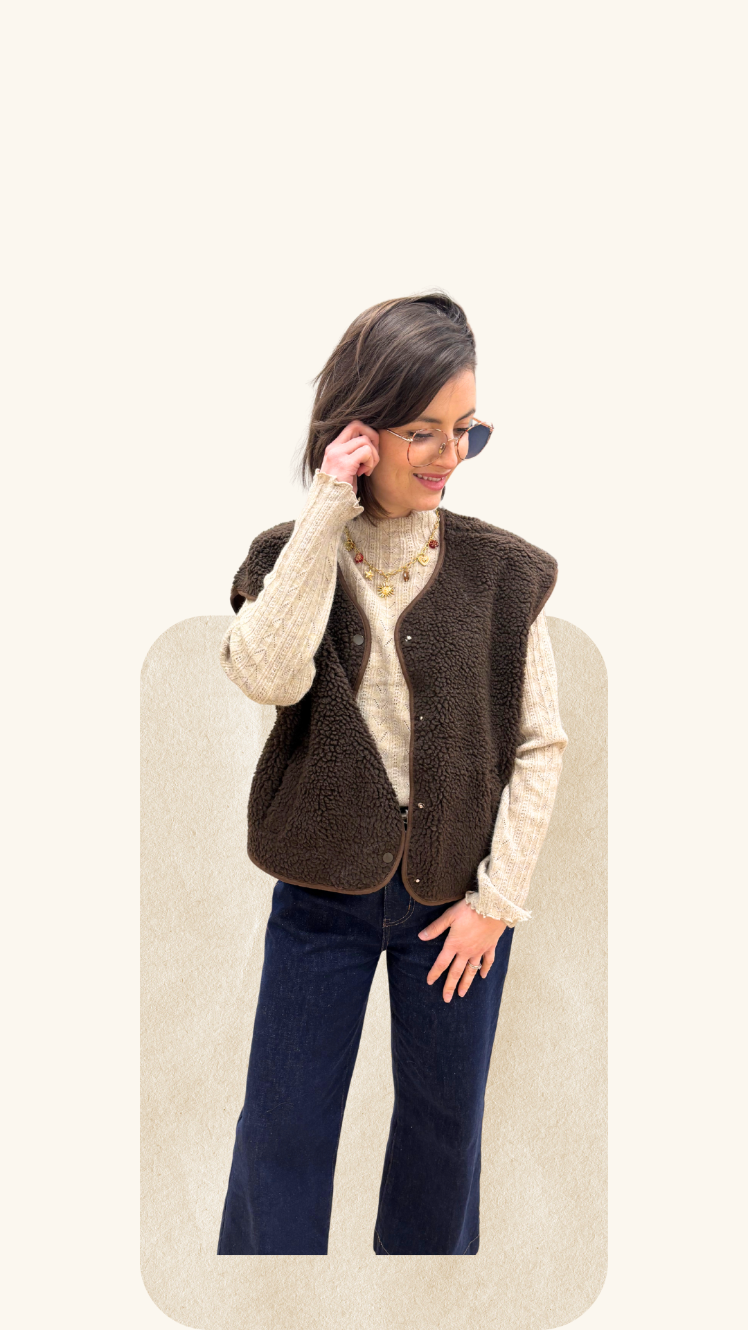 Gilet berger Béryl marron