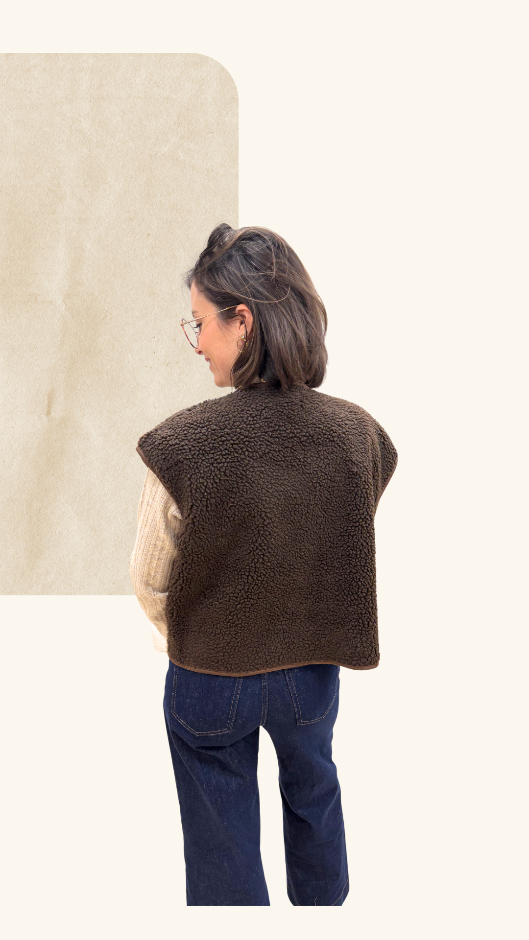 Gilet berger Béryl marron