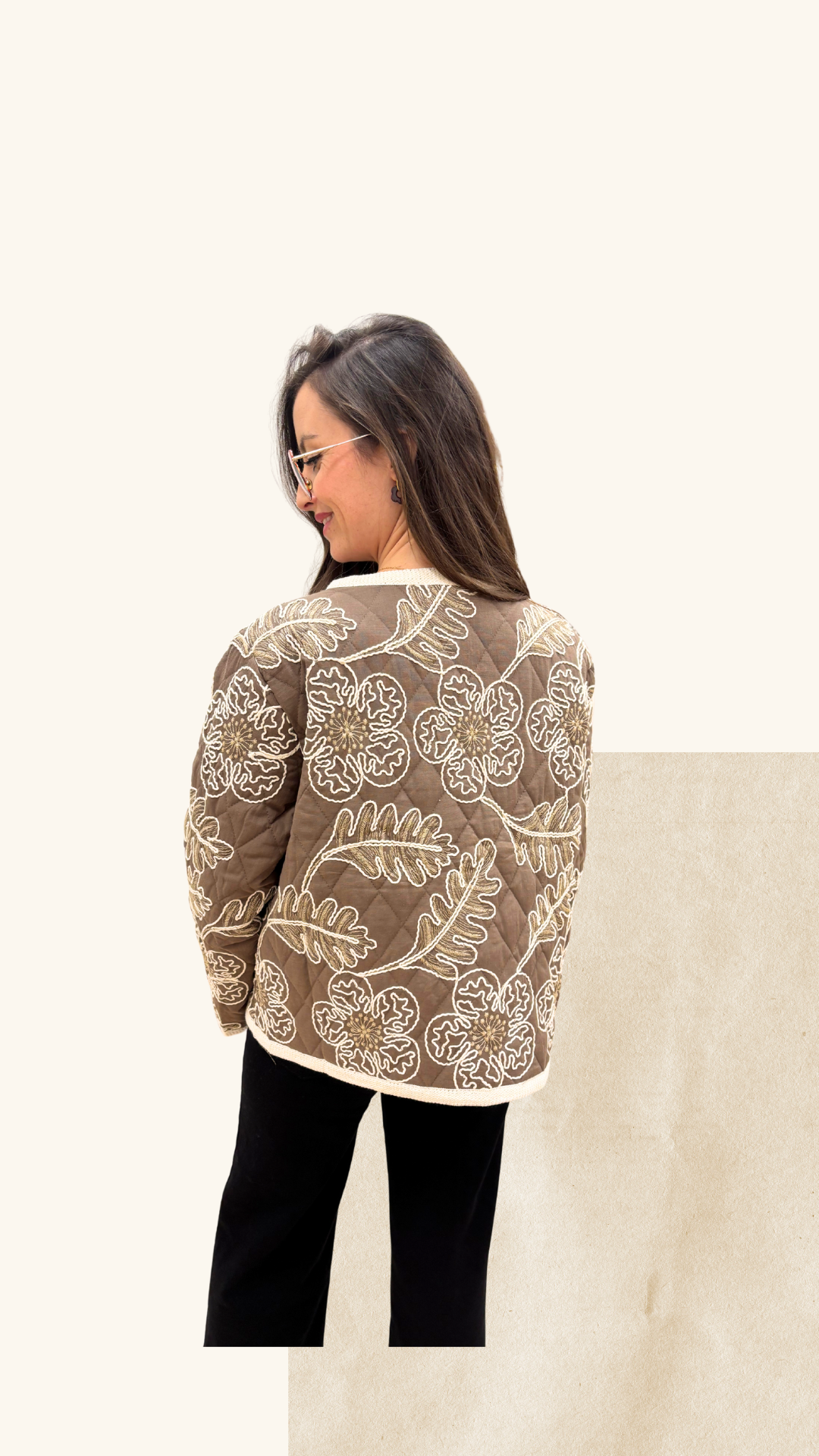 Veste Clarisse brodée chocolat