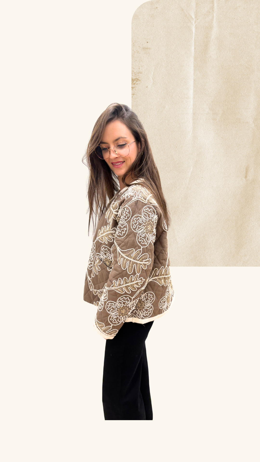 Veste Clarisse brodée chocolat