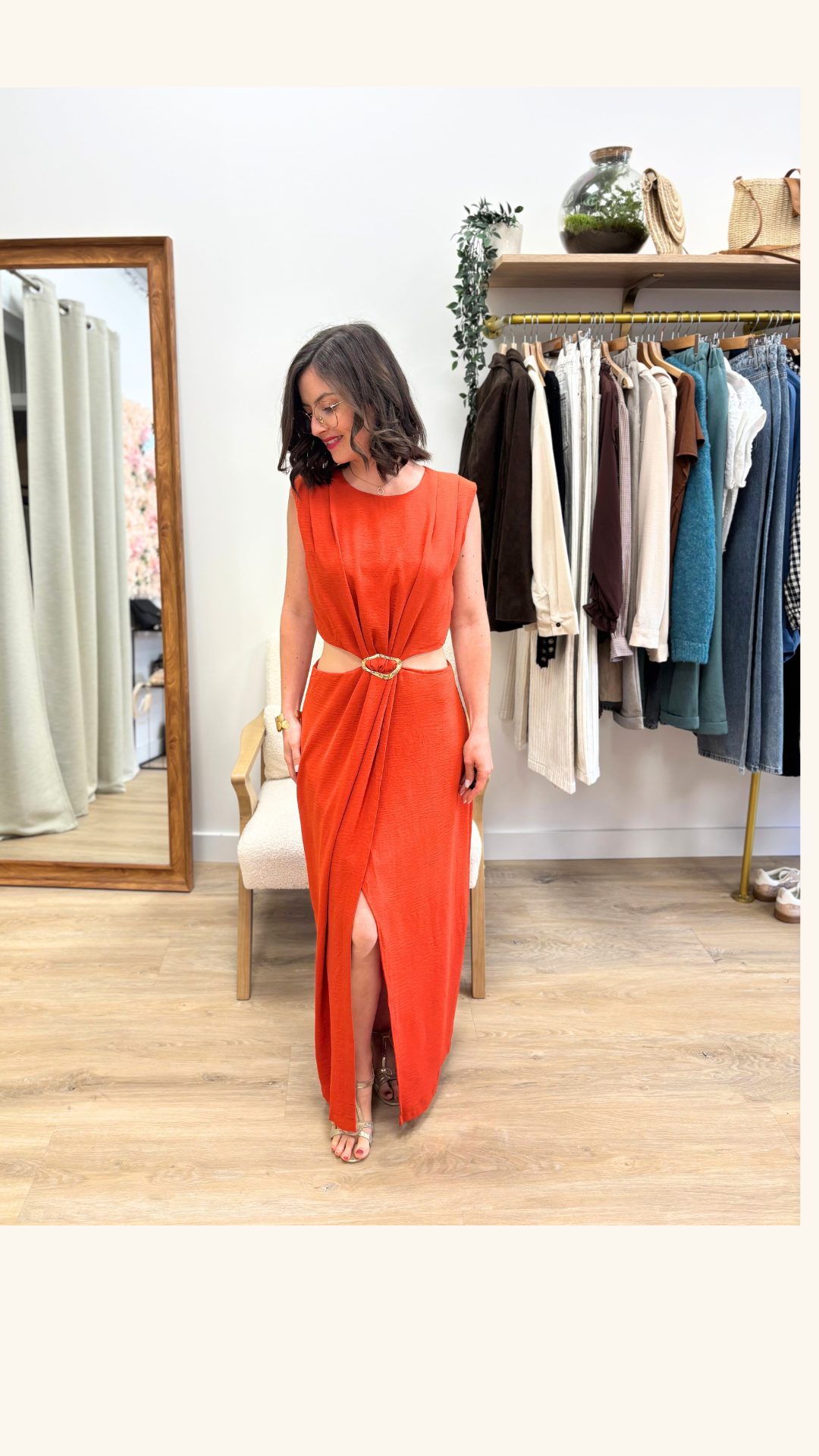 Robe longue Sonia terracotta