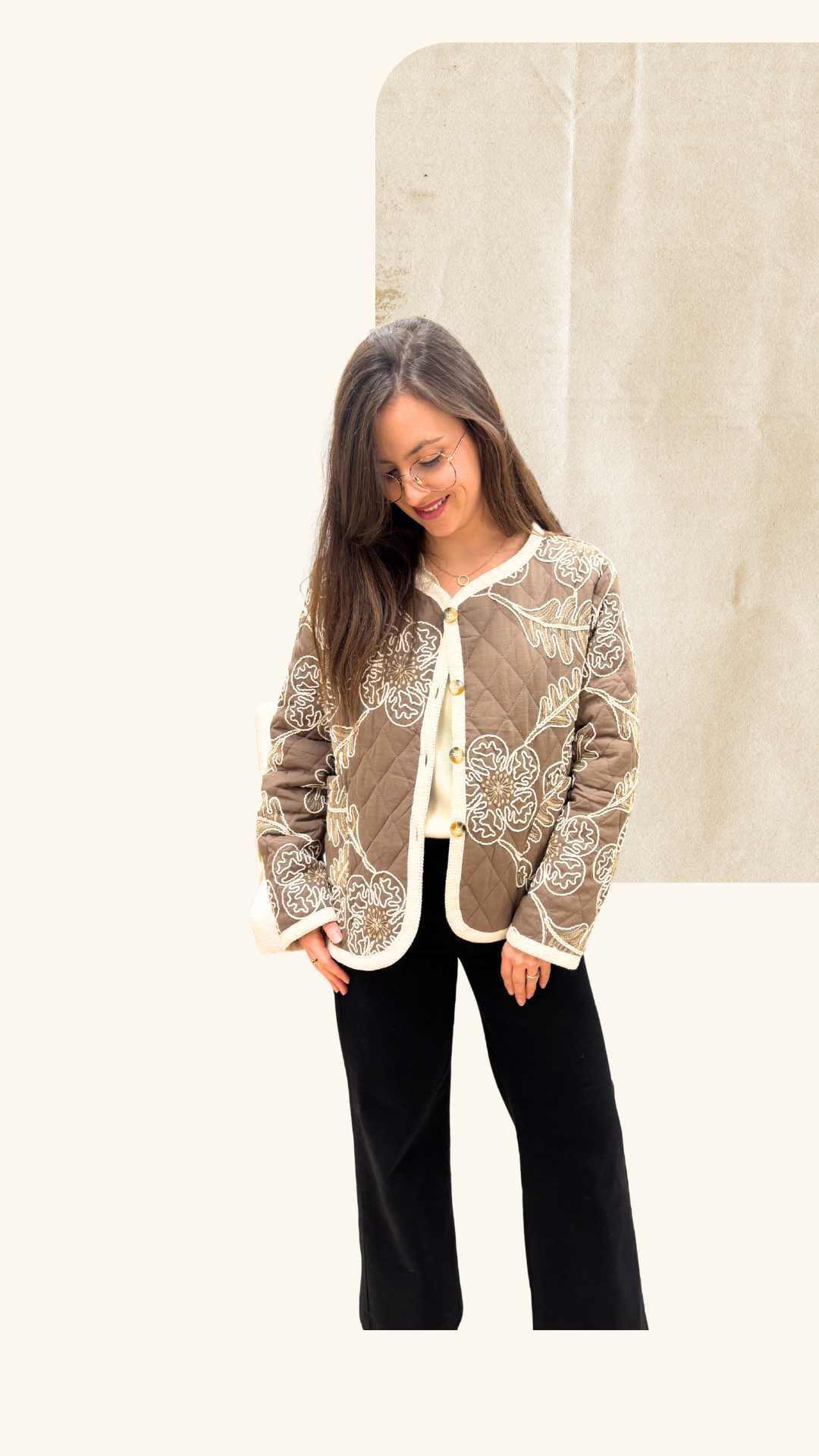 Veste Clarisse brodée chocolat