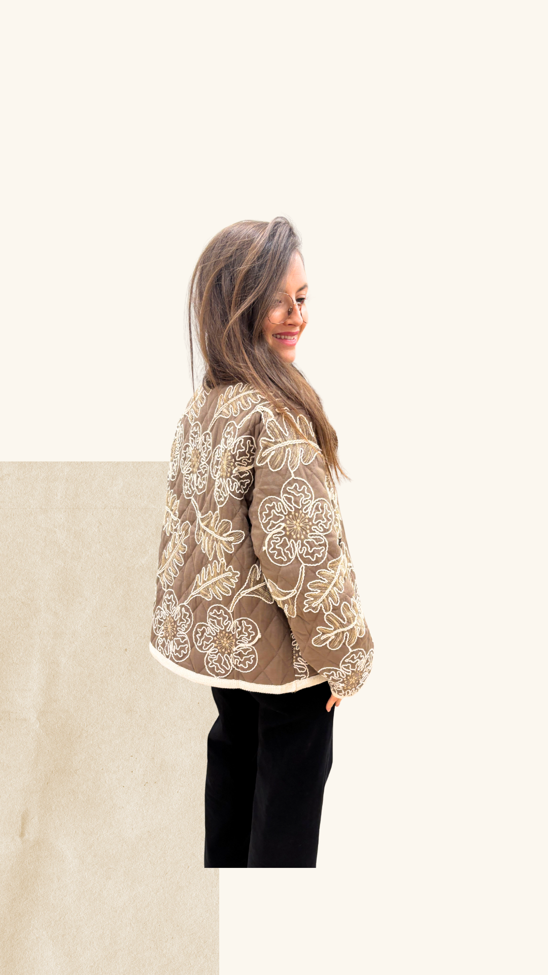 Veste Clarisse brodée chocolat