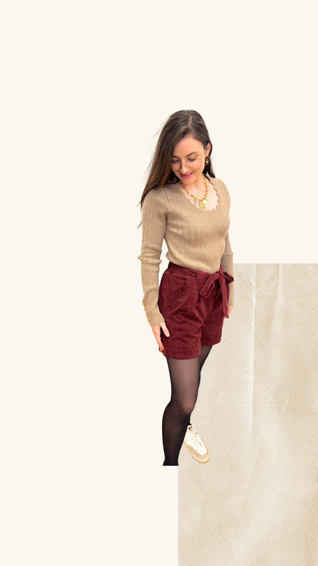 Short velours Arthur bordeaux