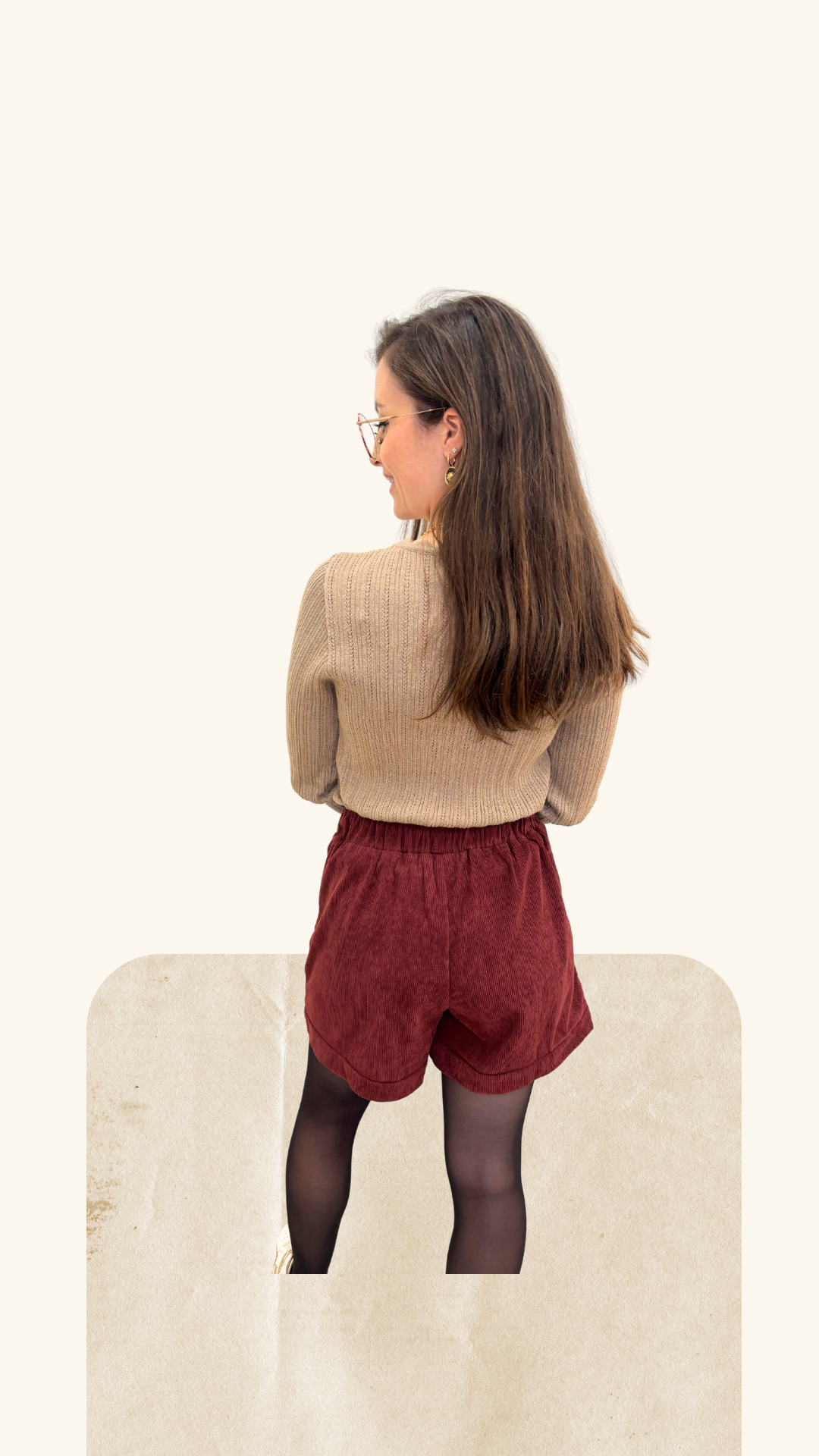 Short velours Arthur bordeaux