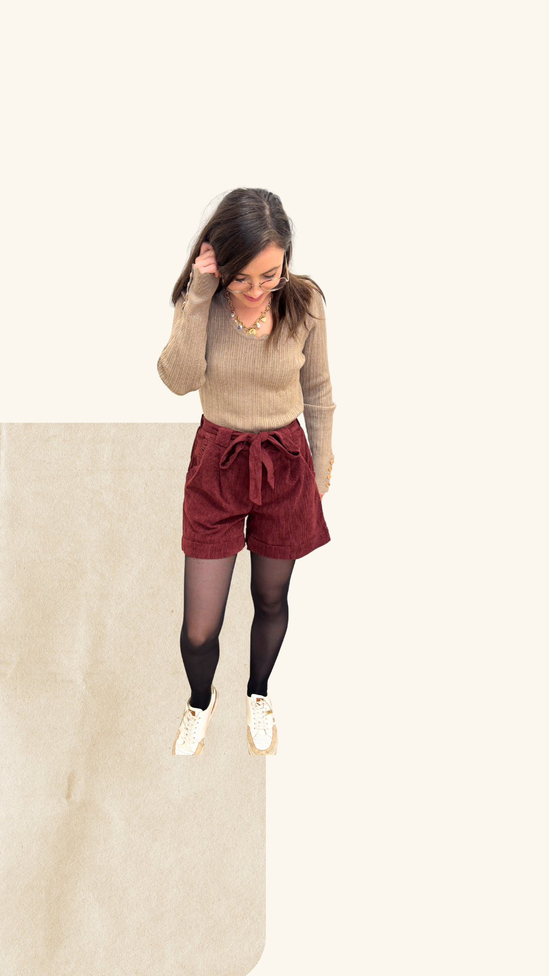 Short velours Arthur bordeaux