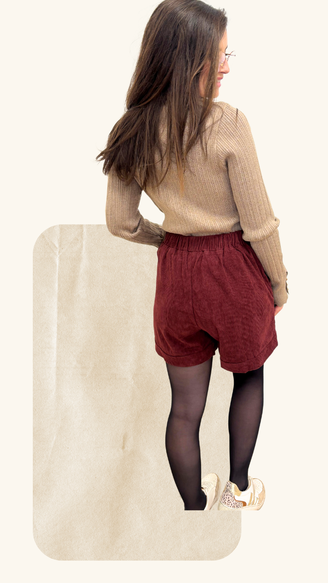 Short velours Arthur bordeaux