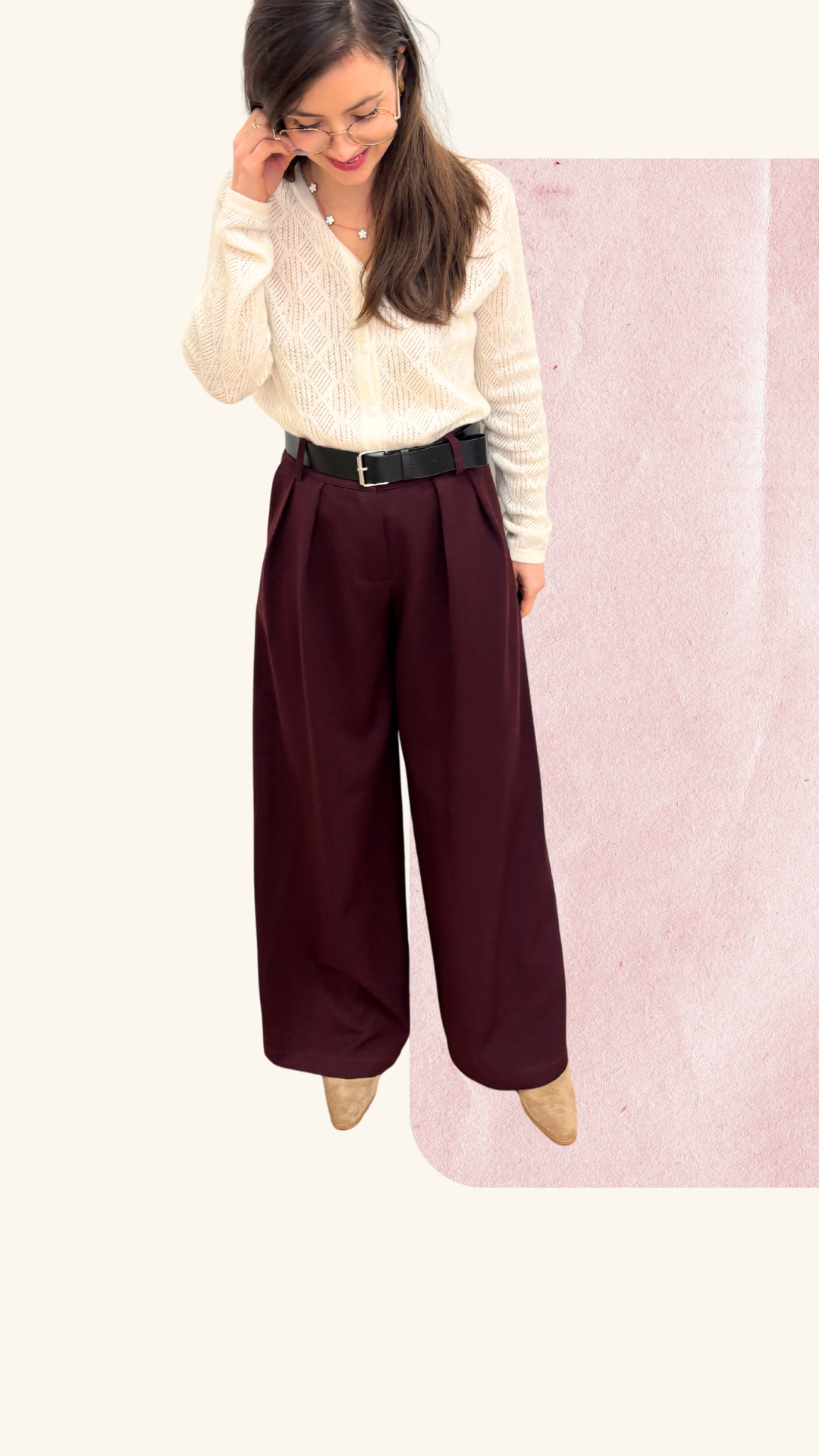 Pantalon David bordeaux
