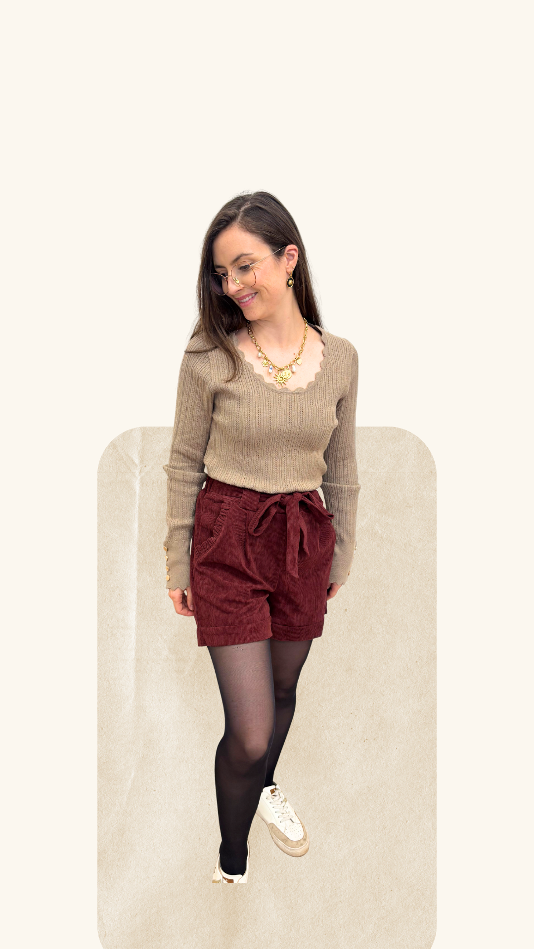 Short velours Arthur bordeaux