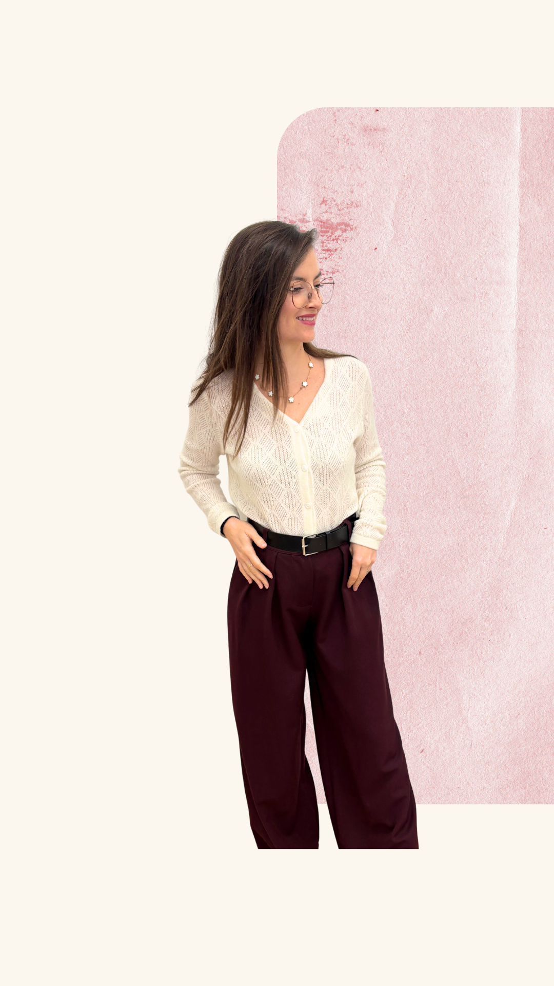 Pantalon David bordeaux