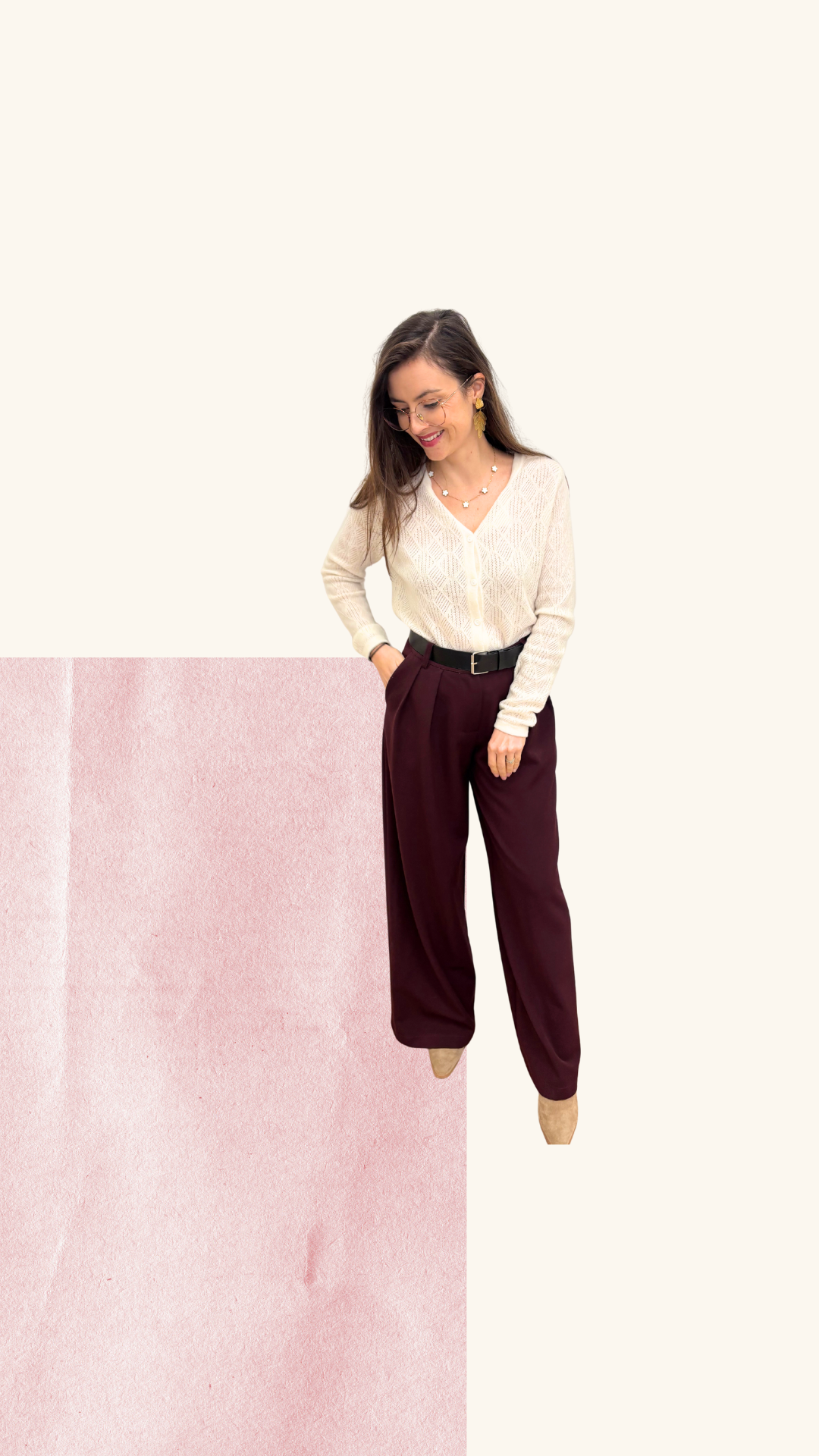 Pantalon David bordeaux