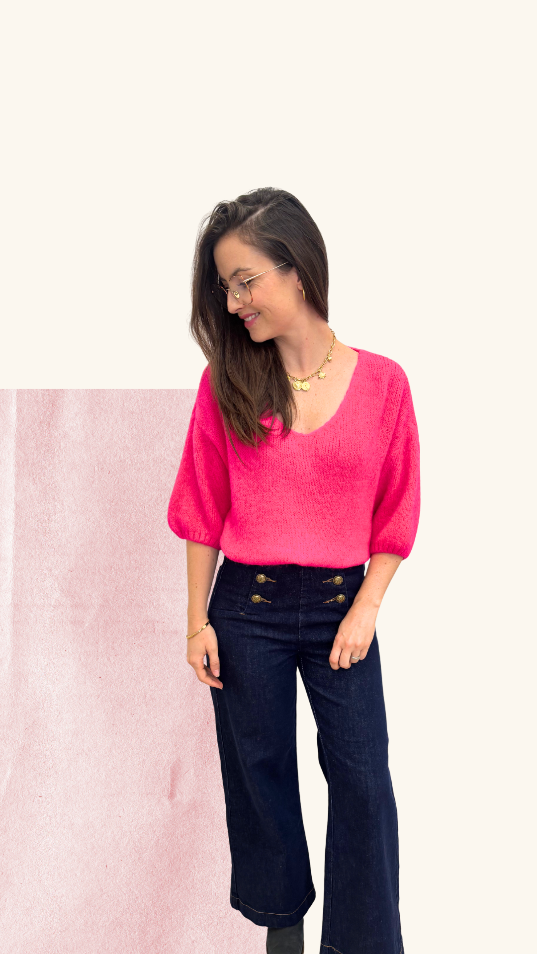 Maille Charlotte fuchsia Alpaga