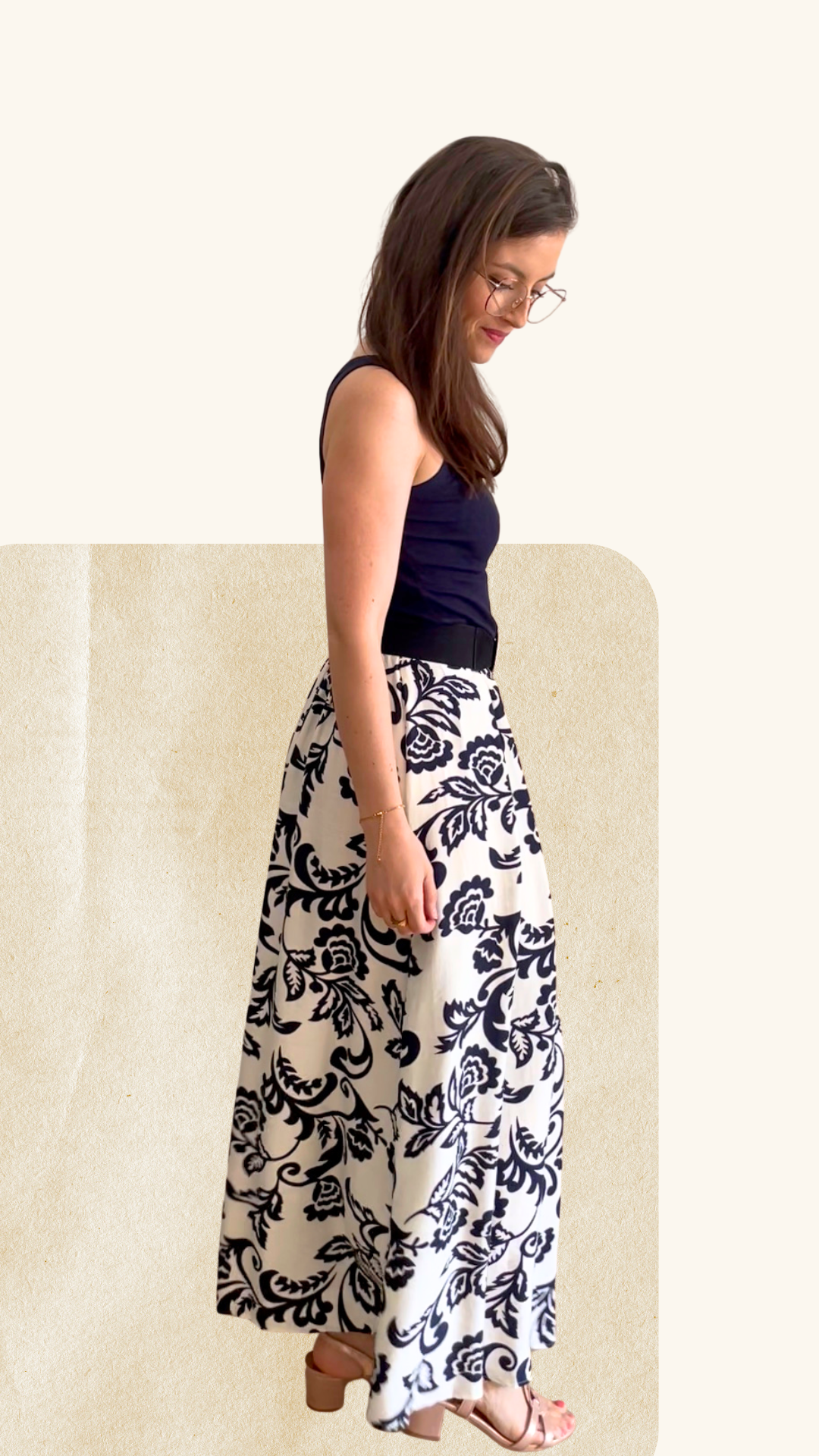 Jupe longue Esther marine