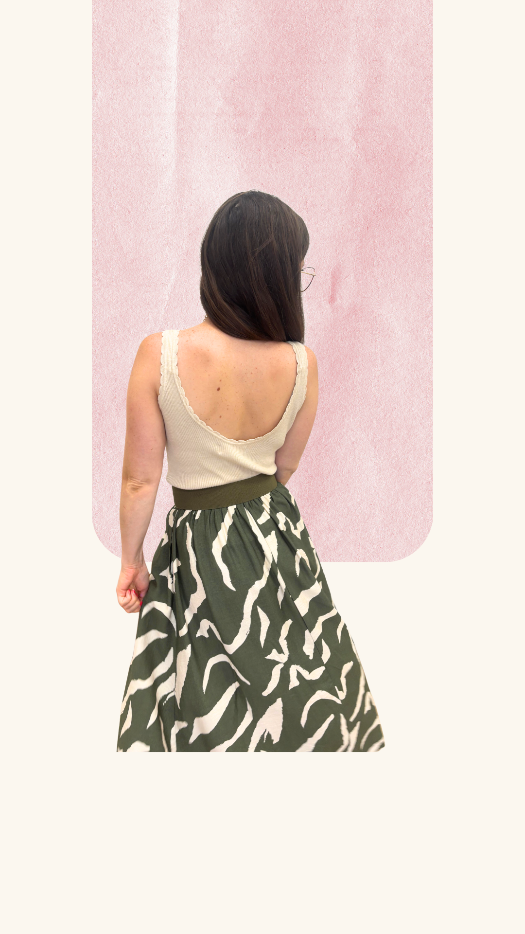 Jupe longue Sofia kaki