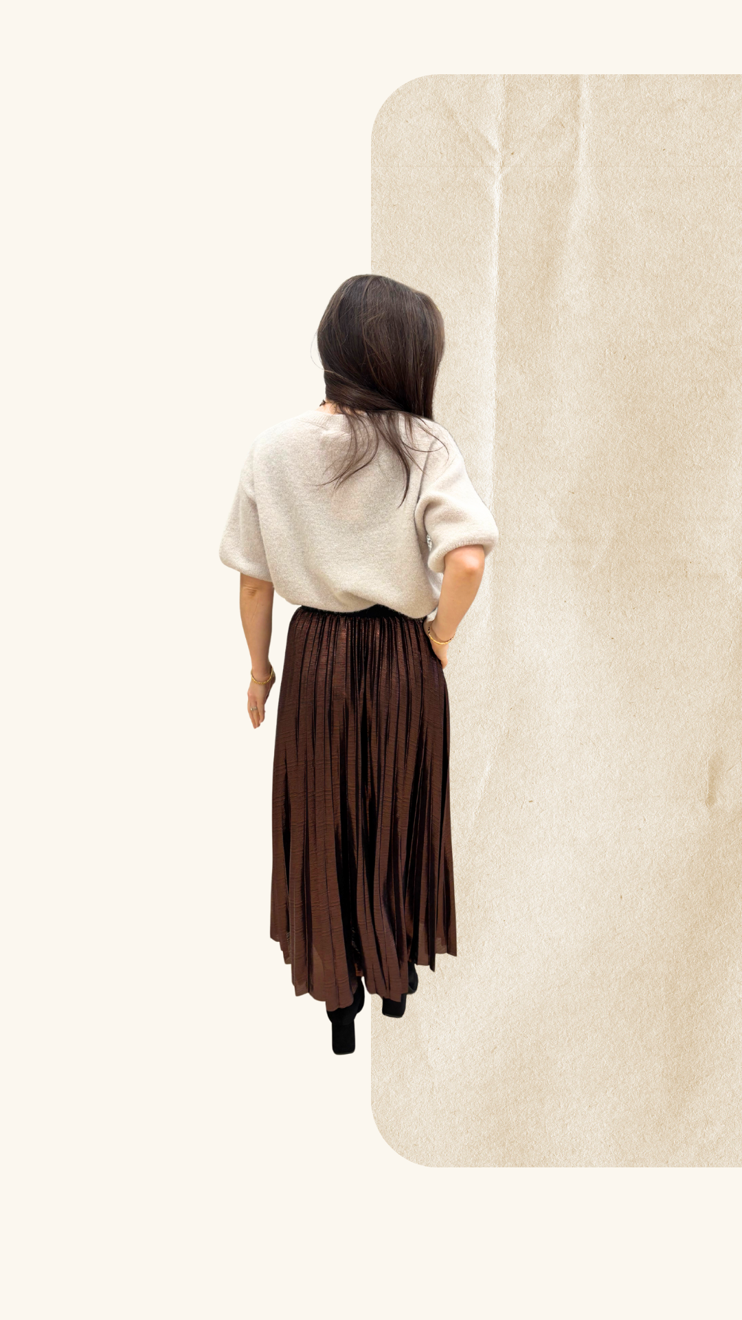 Jupe plissée Leila marron