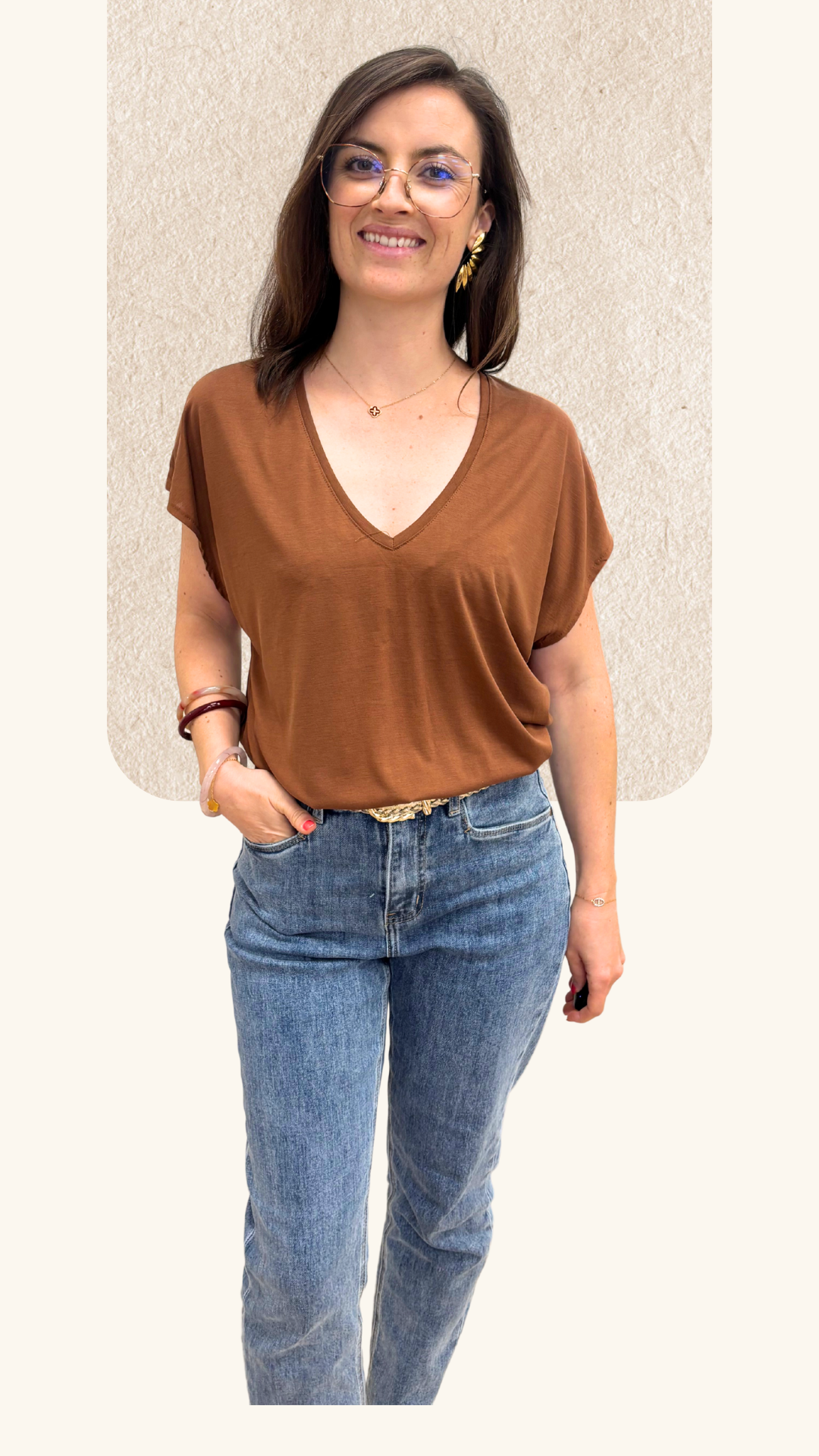 T-shirt Raphaël marron