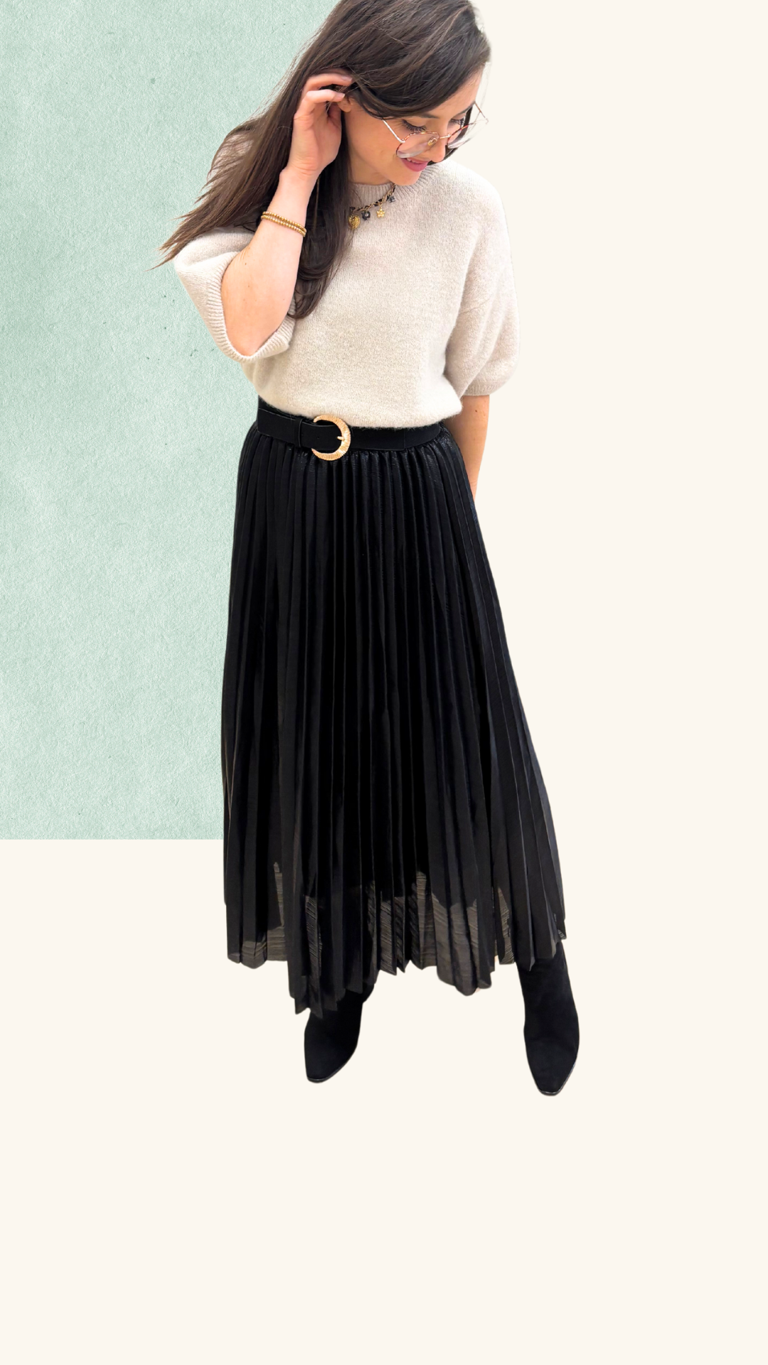 Jupe plissée Leila noire