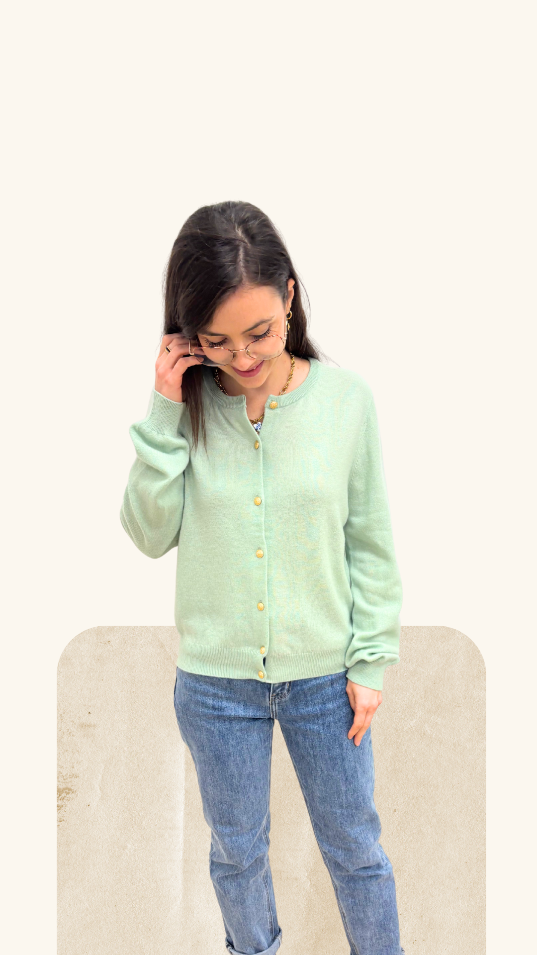 Gilet Ava vert 100% laine mérinos