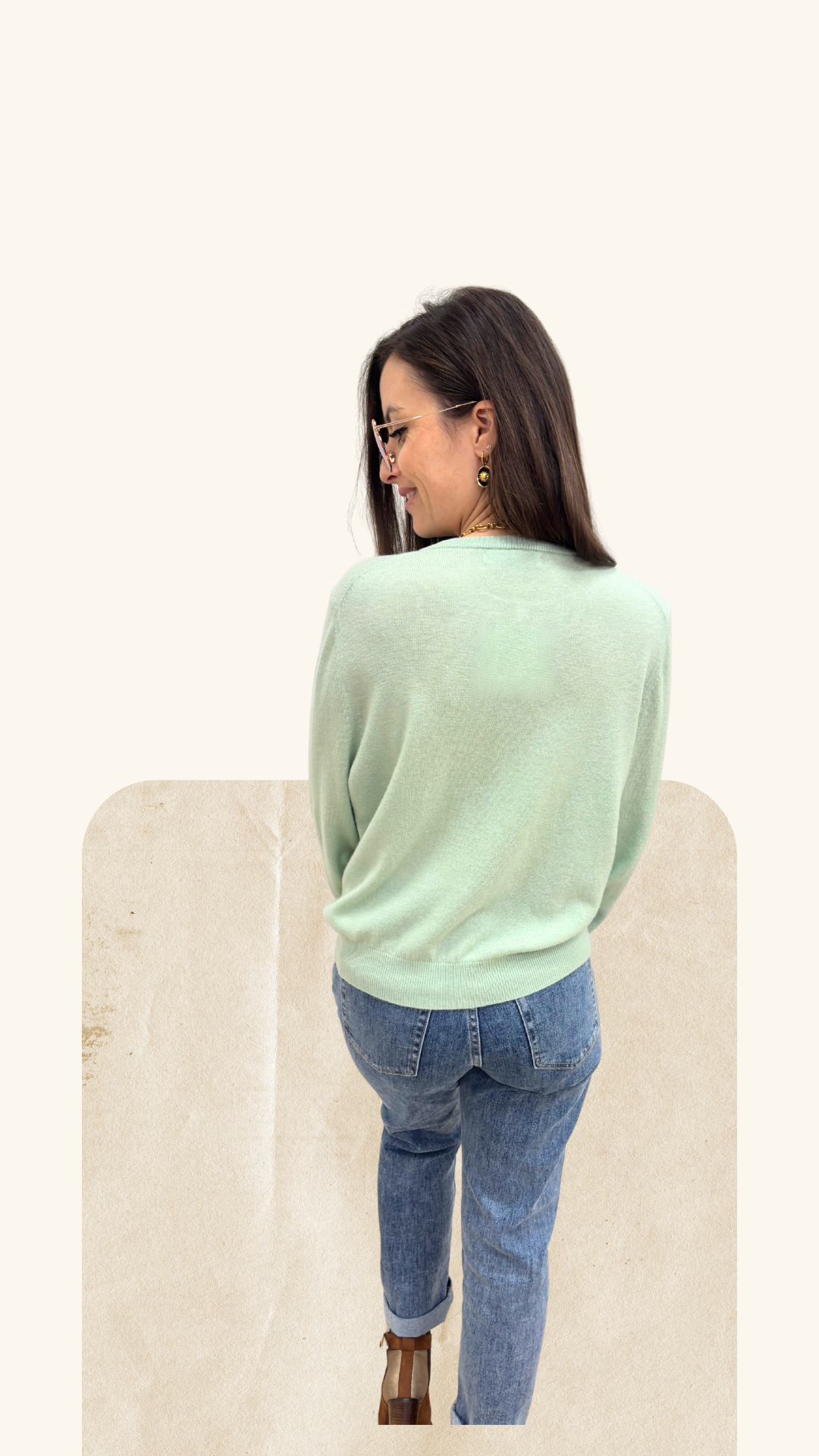 Gilet Ava vert 100% laine mérinos