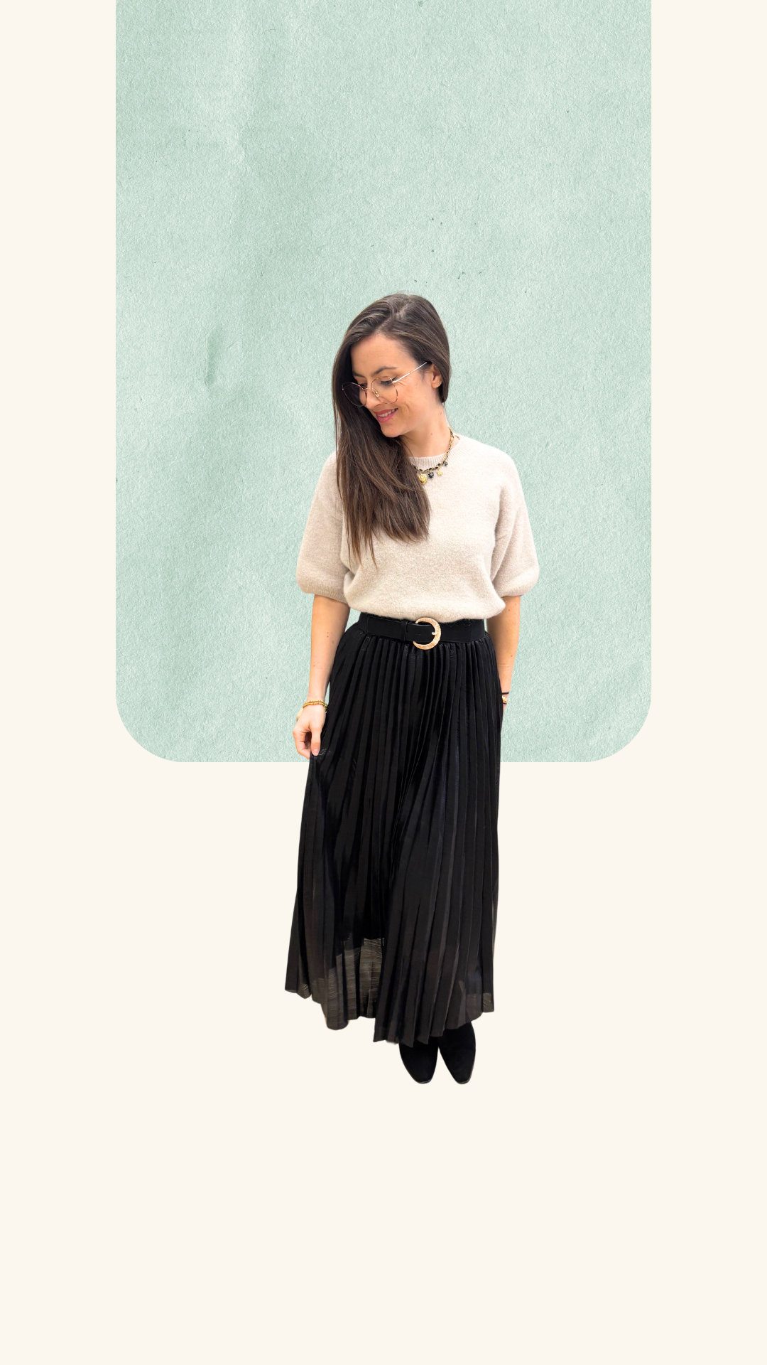 Jupe plissée Leila noire
