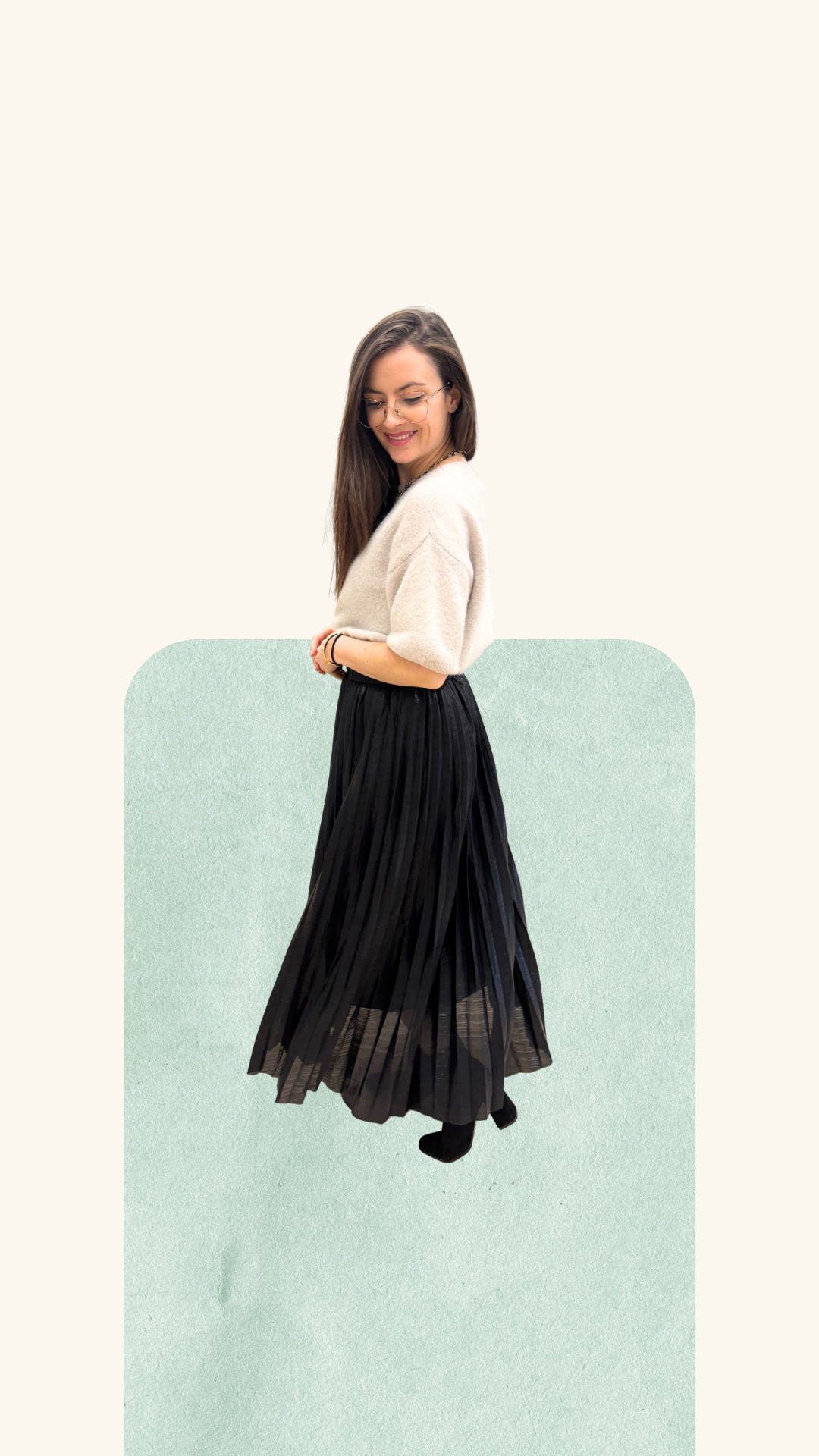 Jupe plissée Leila noire