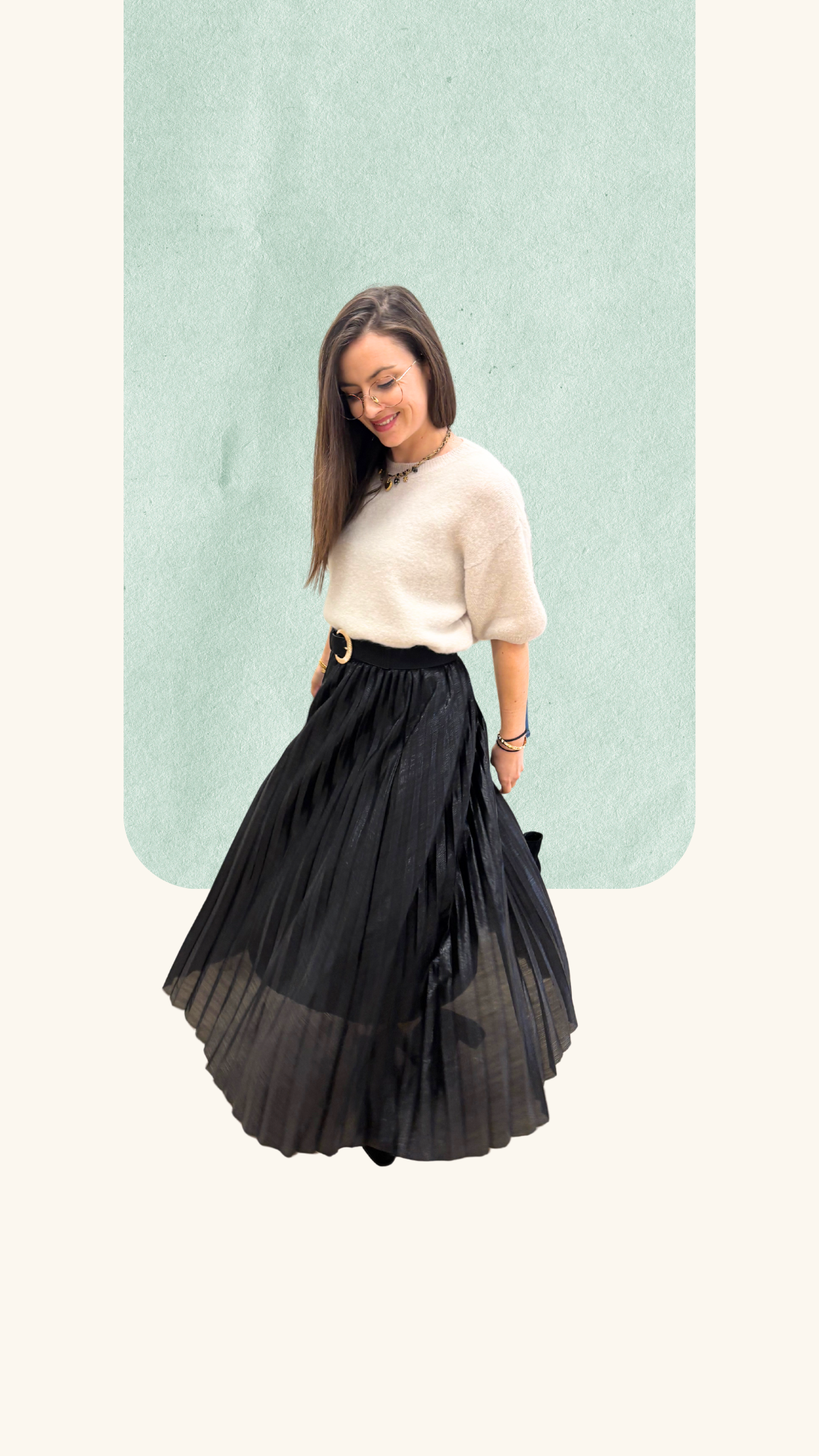 Jupe plissée Leila noire