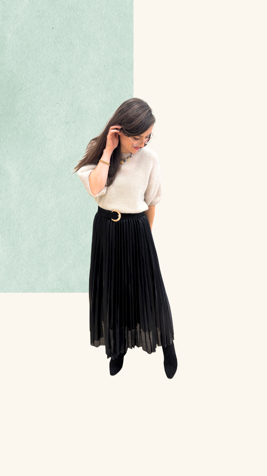 Jupe plissée Leila noire