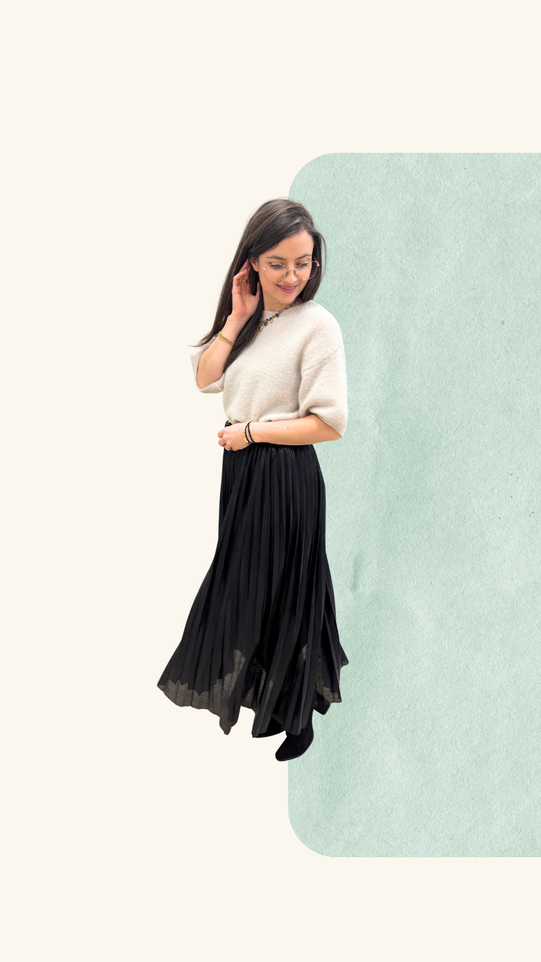 Jupe plissée Leila noire