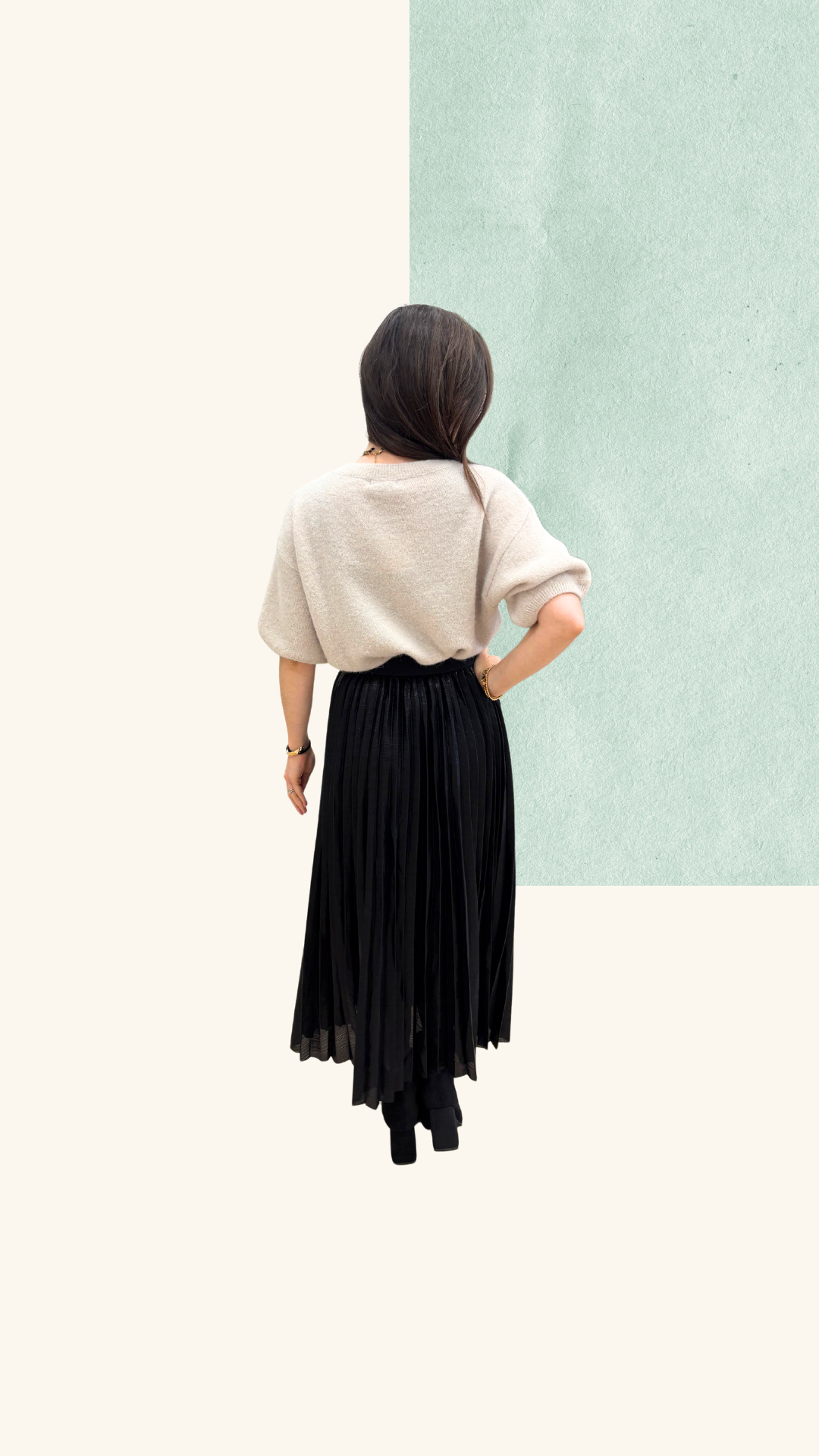 Jupe plissée Leila noire